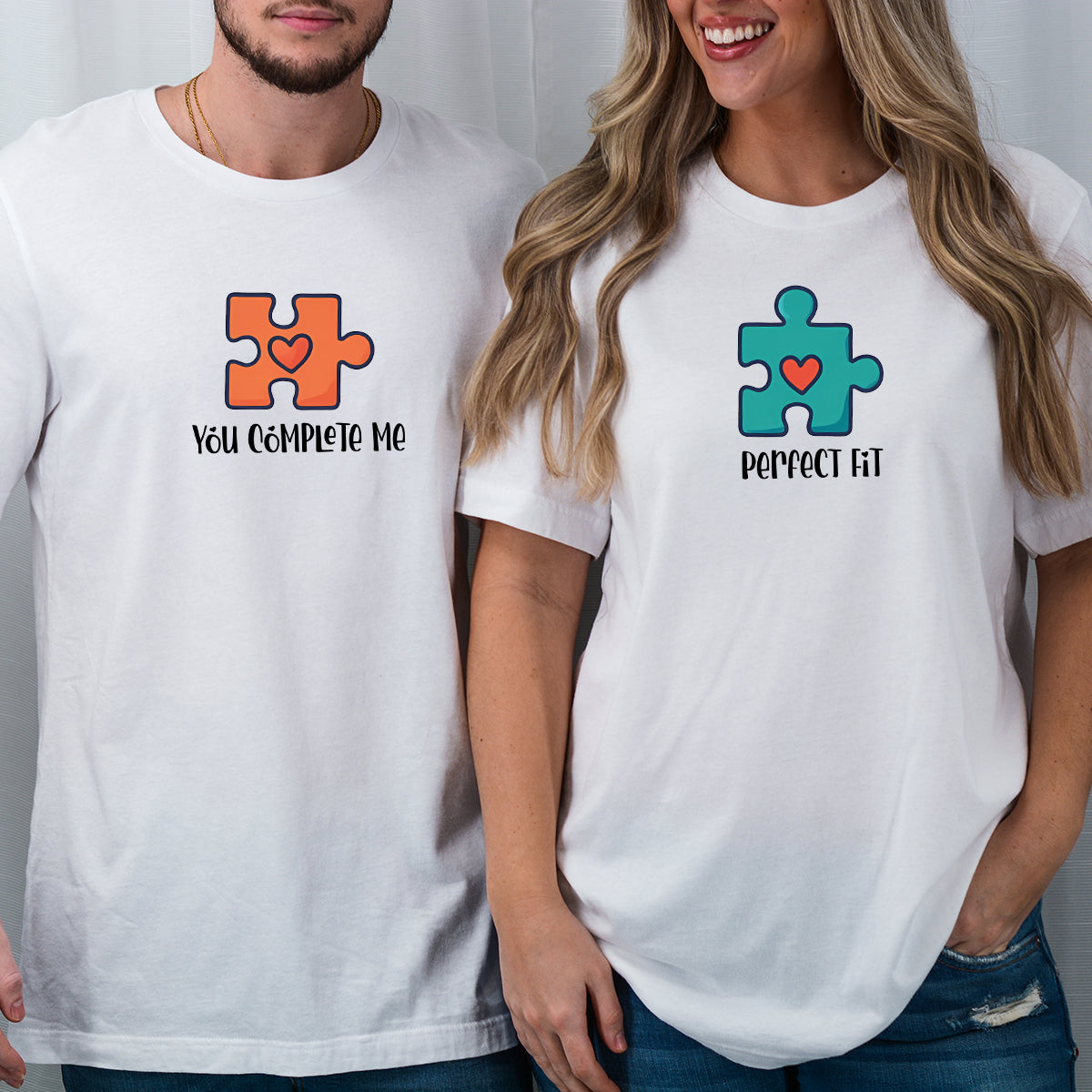 Puzzle Heart Matching T-Shirts For Couples