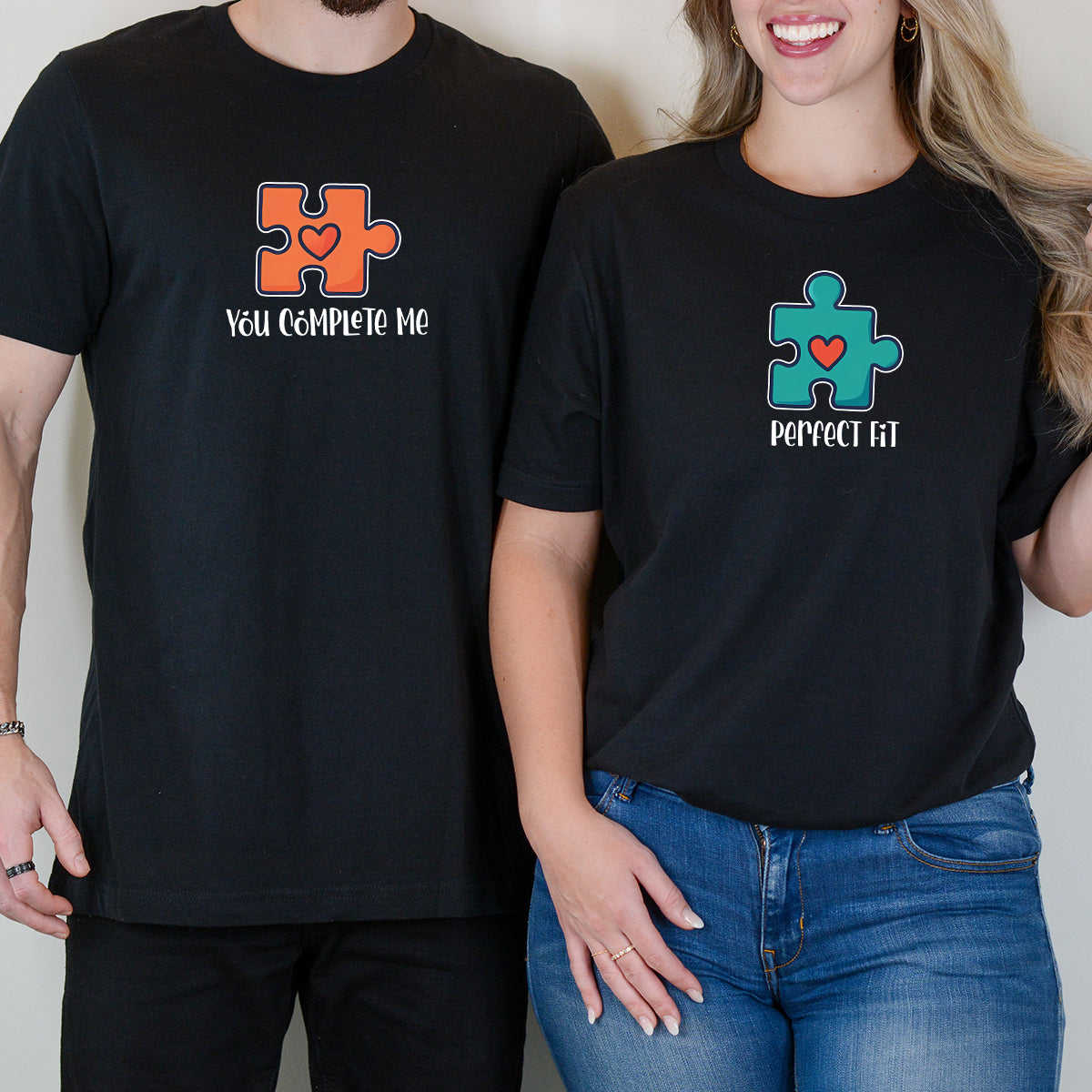 Puzzle Heart Matching T-Shirts For Couples