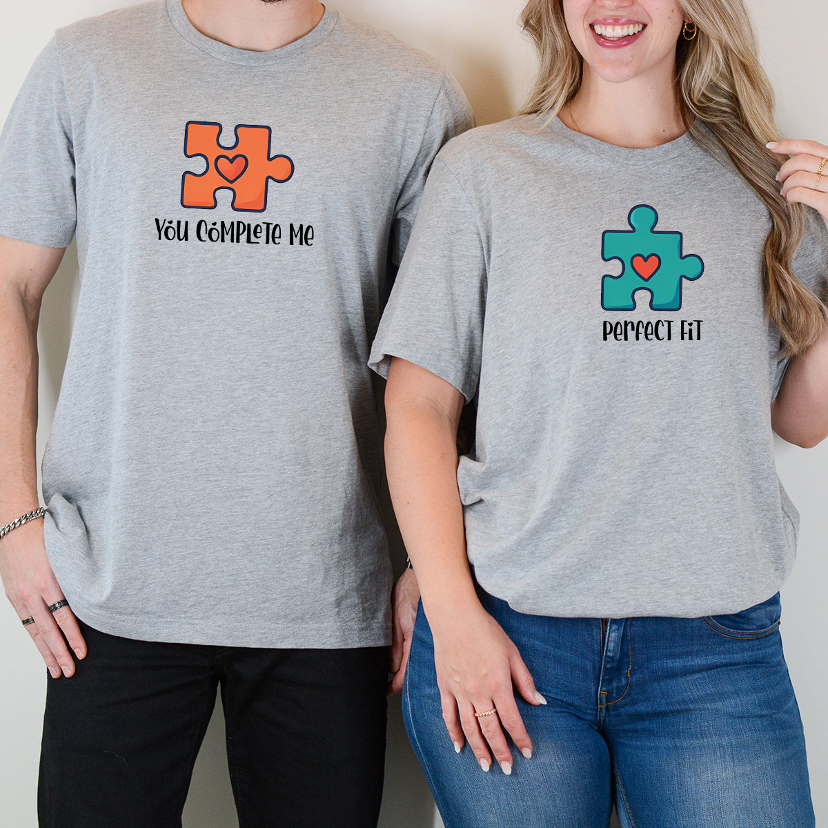 Puzzle Heart Matching T-Shirts For Couples