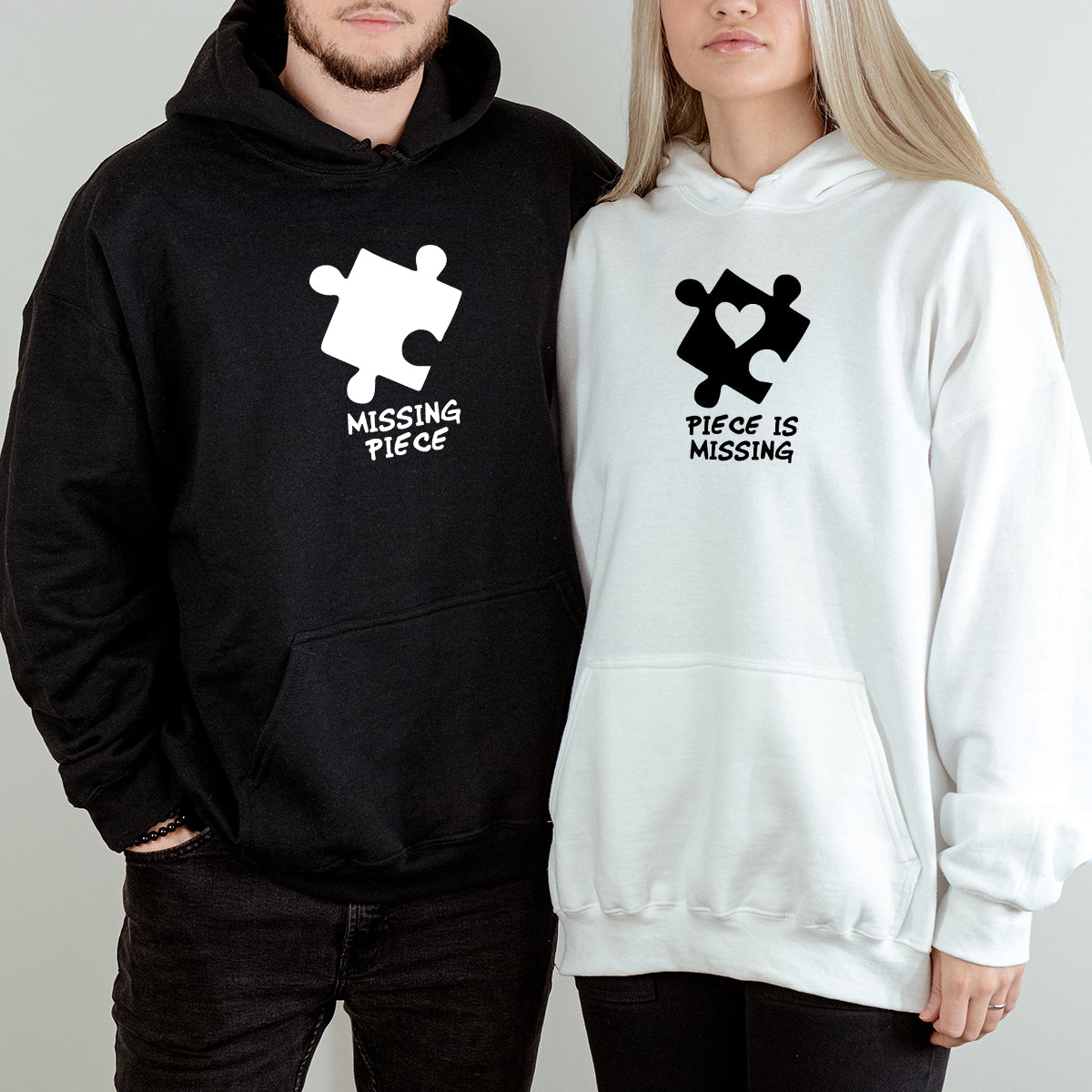 Puzzle Missing Piece Matching Hoodies For Couples