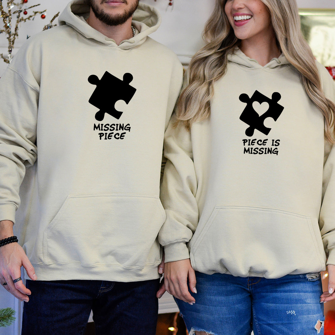 Puzzle Missing Piece Matching Hoodies For Couples