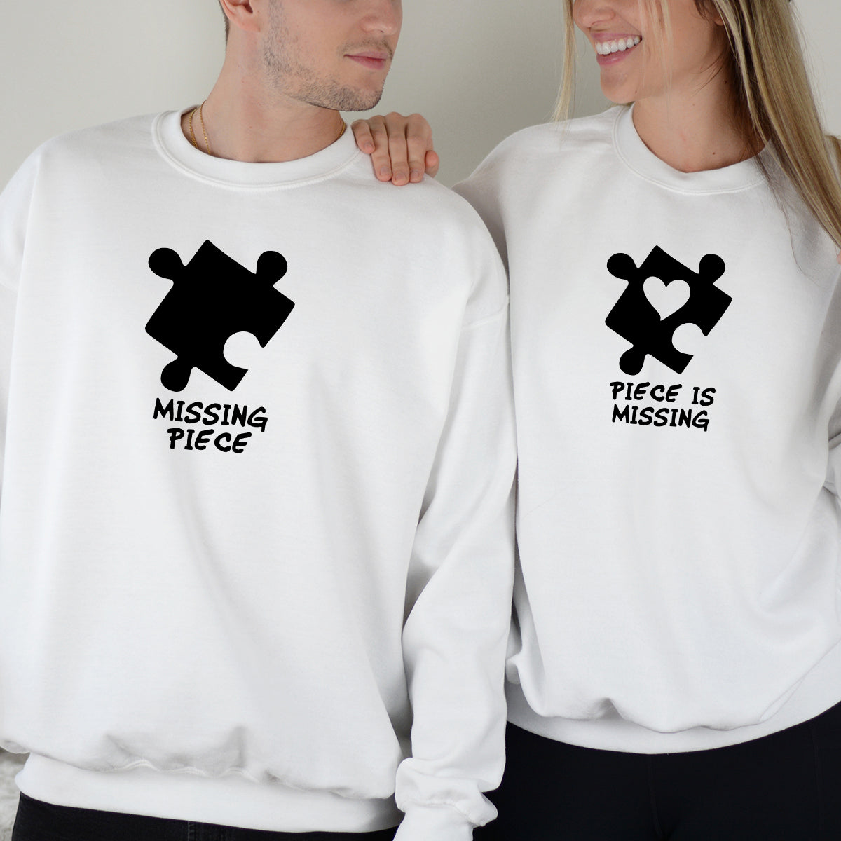 Puzzle Missing Piece Matching Hoodies For Couples