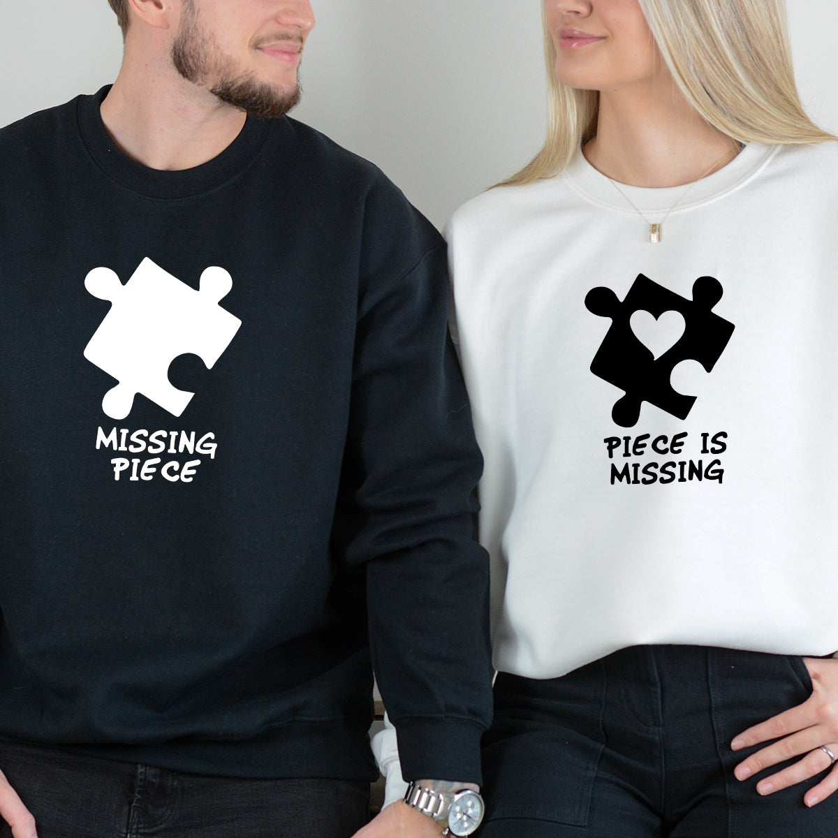 Puzzle Missing Piece Matching Hoodies For Couples
