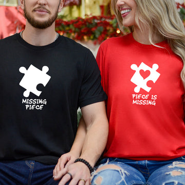Puzzle Missing Piece Matching T-Shirts For Couples