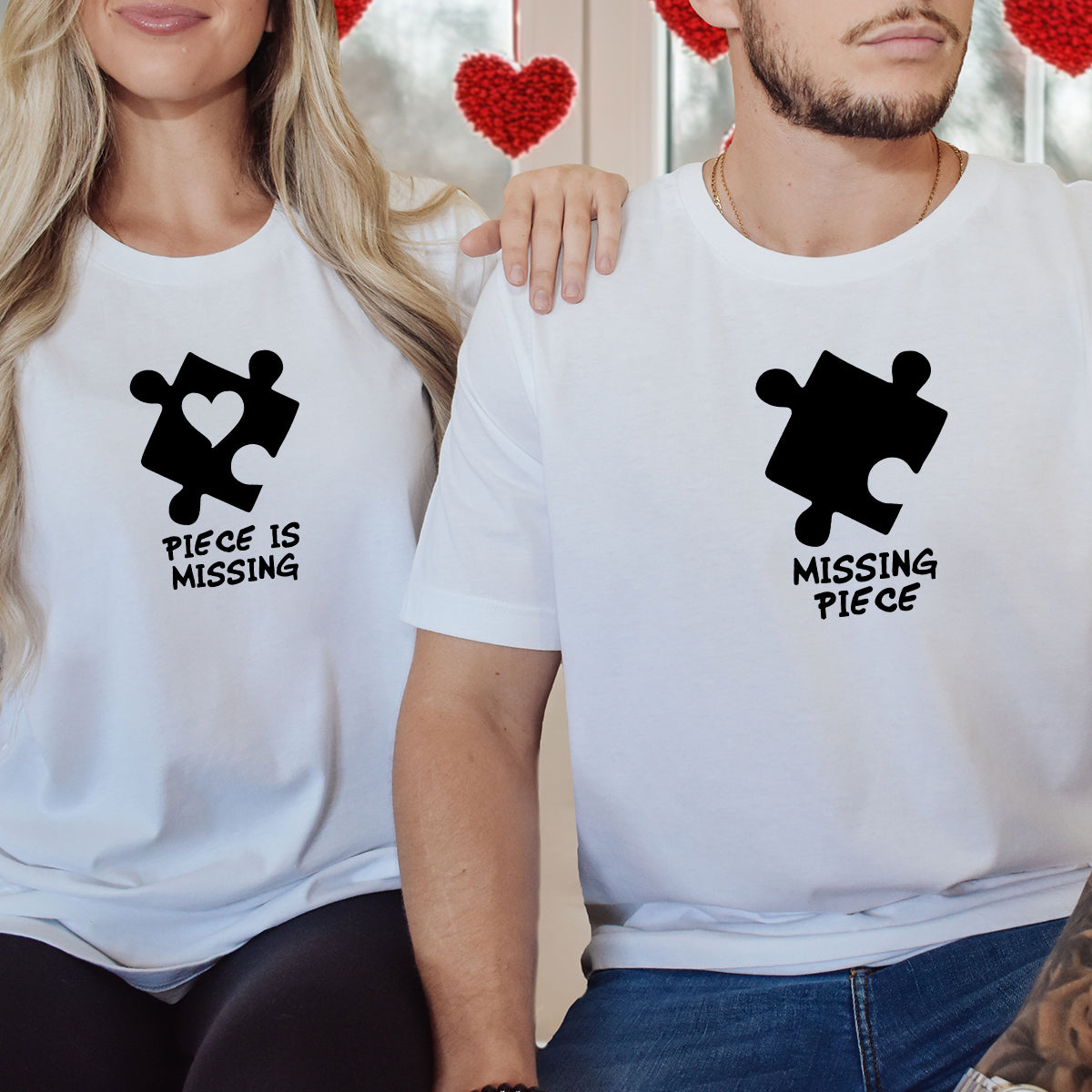 Puzzle Missing Piece Matching T-Shirts For Couples