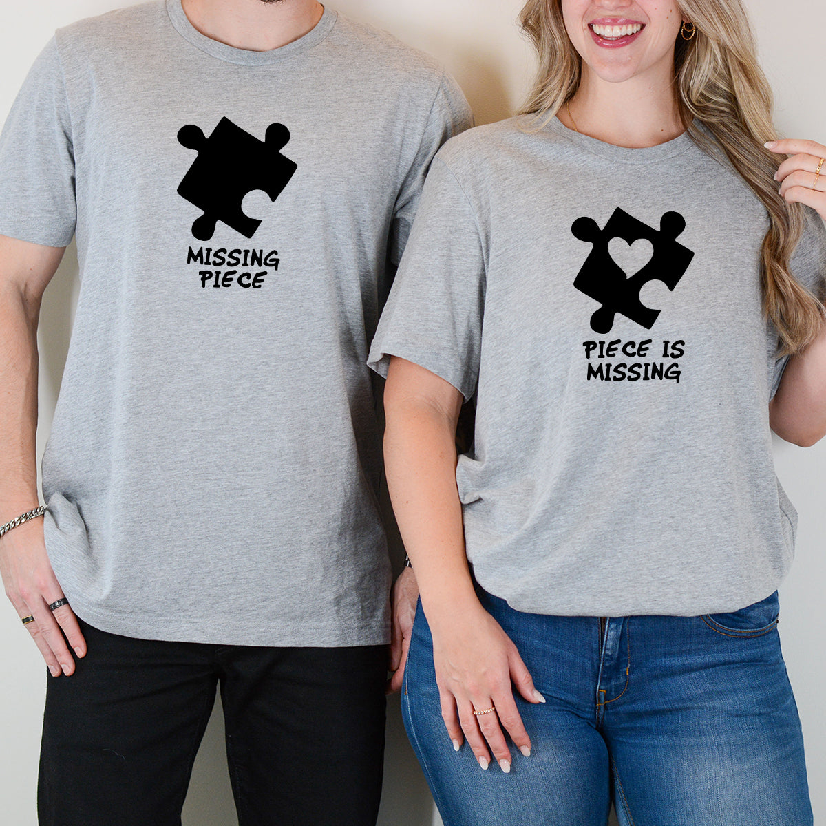 Puzzle Missing Piece Matching T-Shirts For Couples