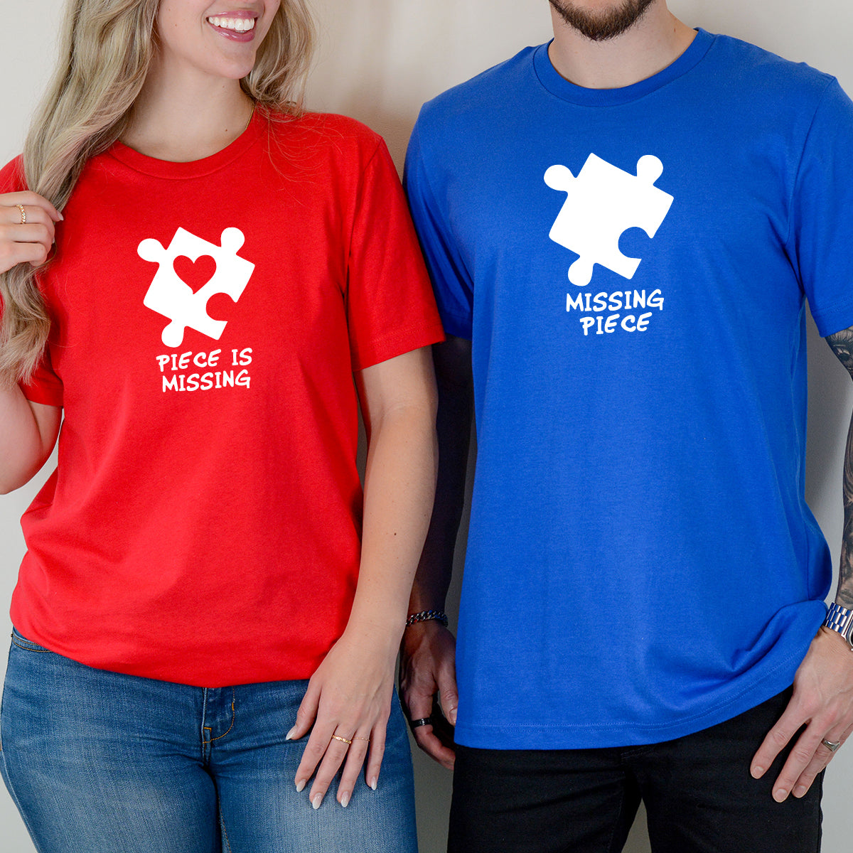 Puzzle Missing Piece Matching T-Shirts For Couples