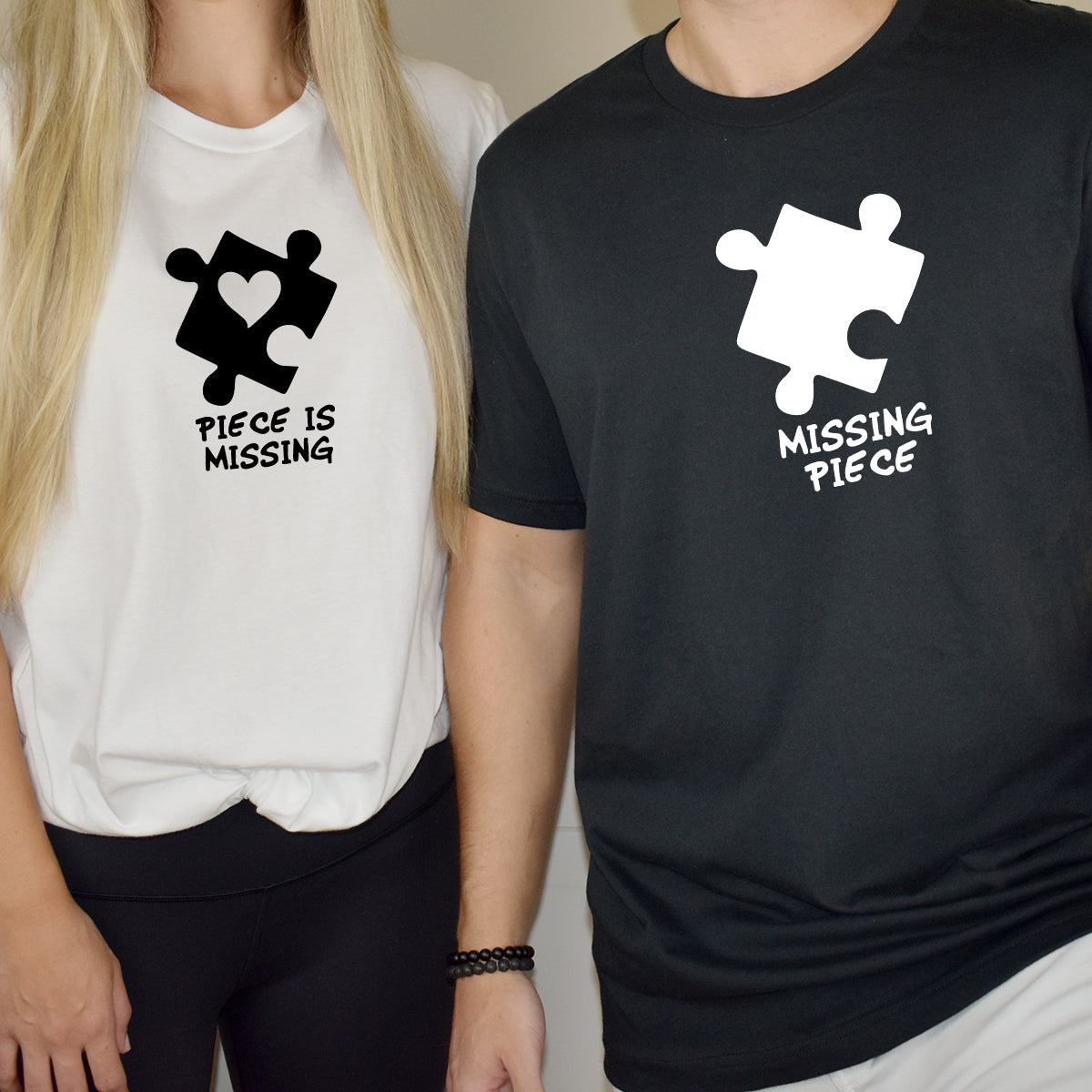 Puzzle Missing Piece Matching T-Shirts For Couples