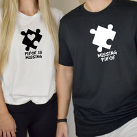 Puzzle Missing Piece Matching T-Shirts For Couples