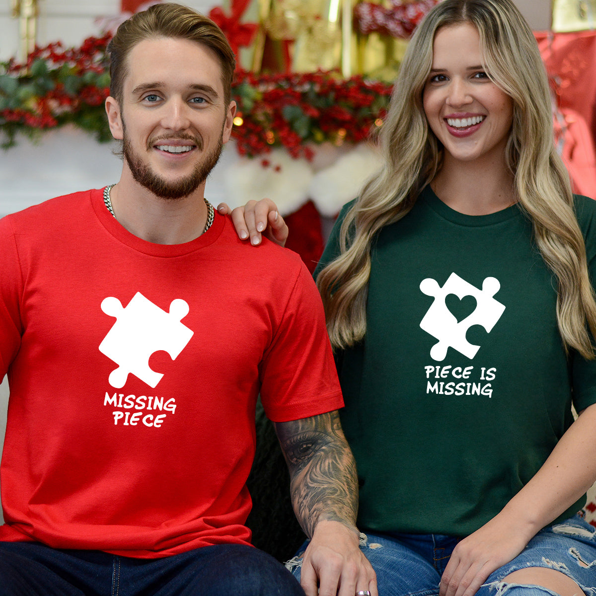 Puzzle Missing Piece Matching T-Shirts For Couples