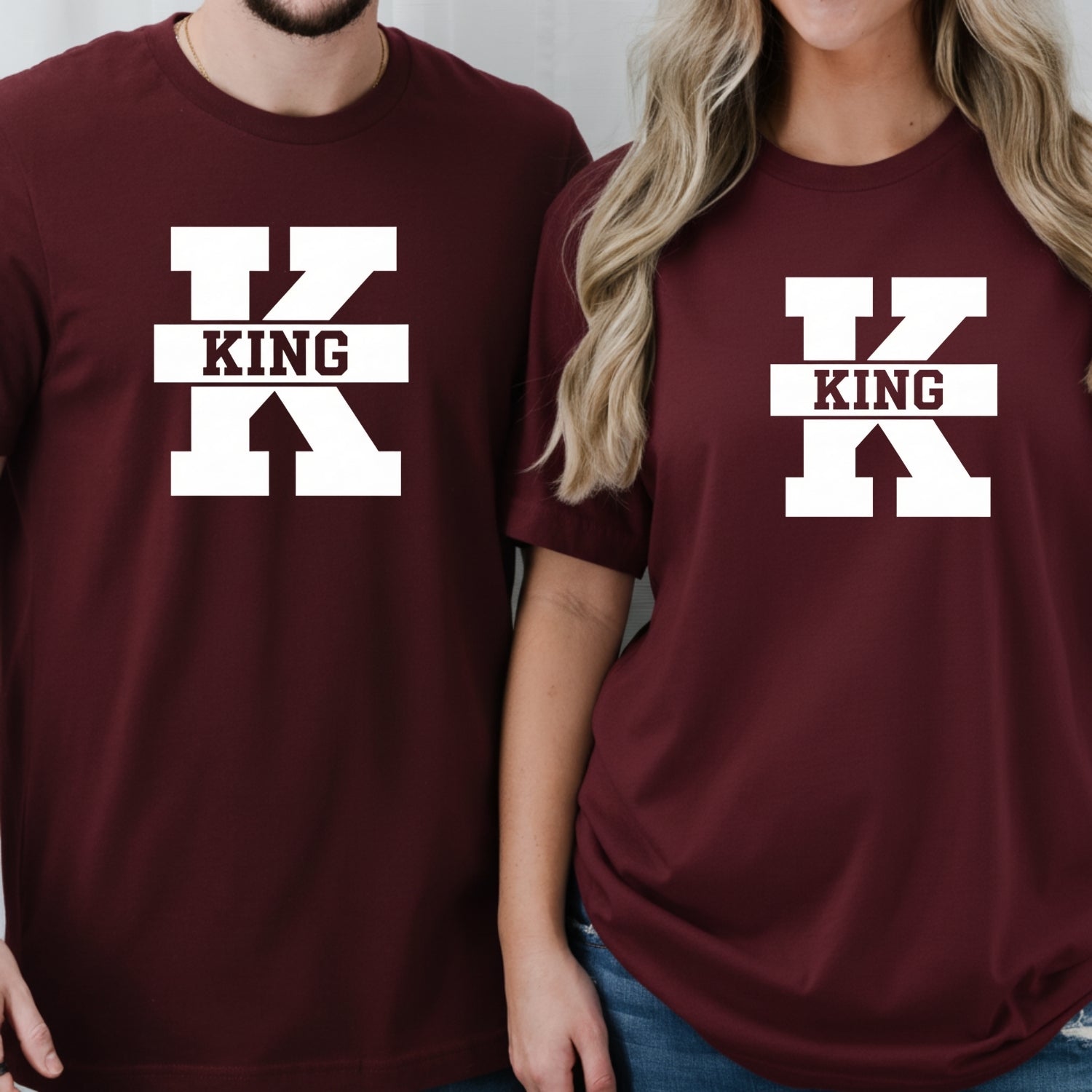 Queen and King Matching T-Shirts For Couple
