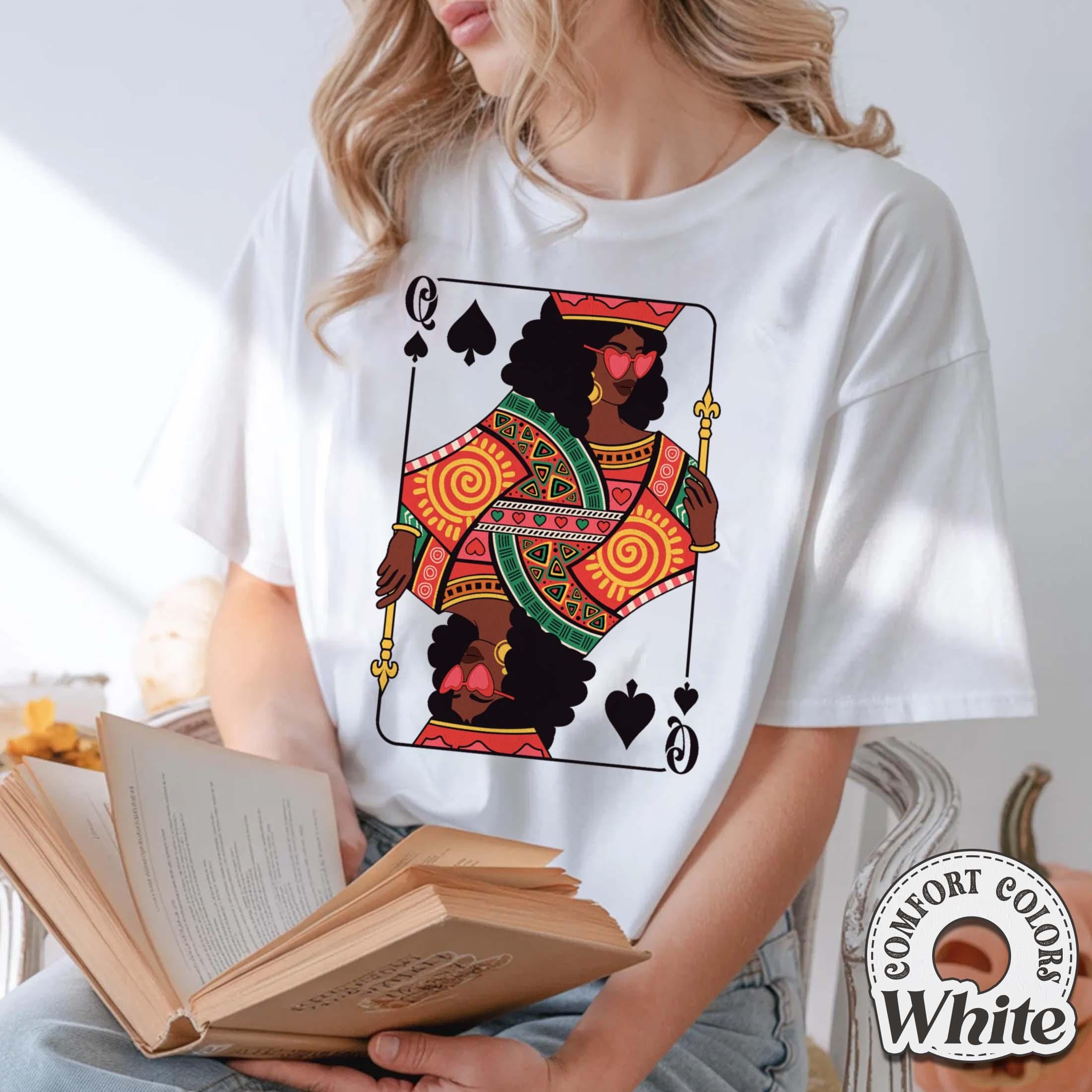 Queen of Spades Card T-Shirt – Black Woman Pride Graphic Tee