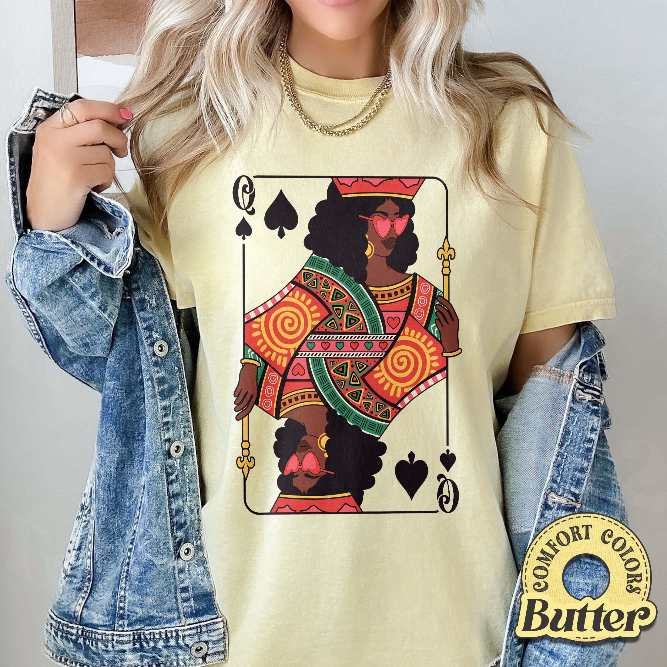 Queen of Spades Card T-Shirt – Black Woman Pride Graphic Tee