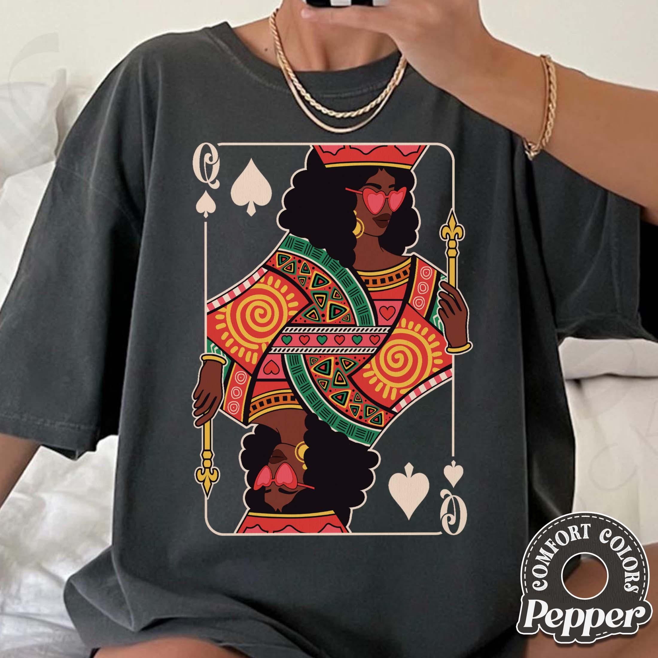 Queen of Spades Card T-Shirt – Black Woman Pride Graphic Tee