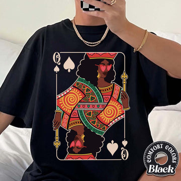 Queen of Spades Card T-Shirt – Black Woman Pride Graphic Tee