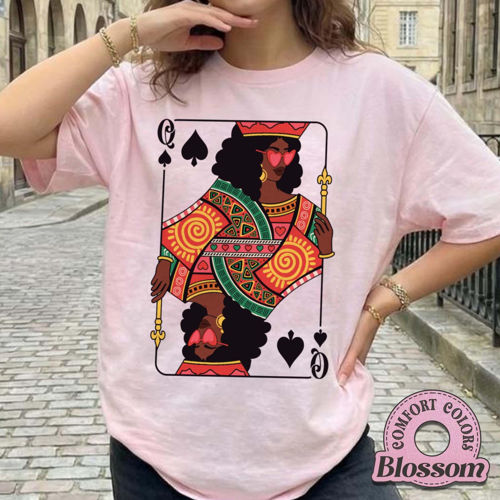 Queen of Spades Card T-Shirt – Black Woman Pride Graphic Tee