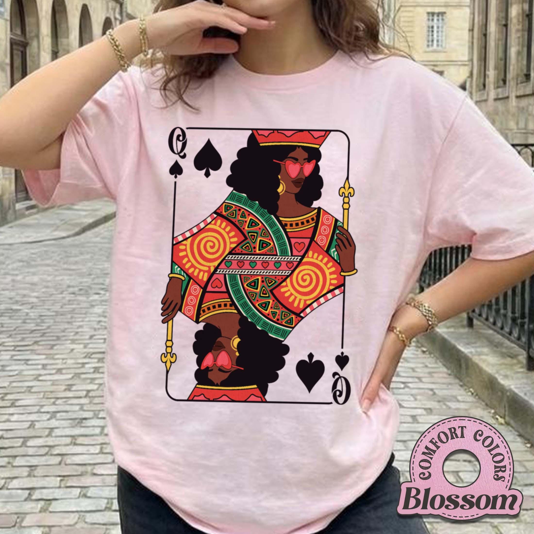 Queen of Spades Card T-Shirt – Black Woman Pride Graphic Tee