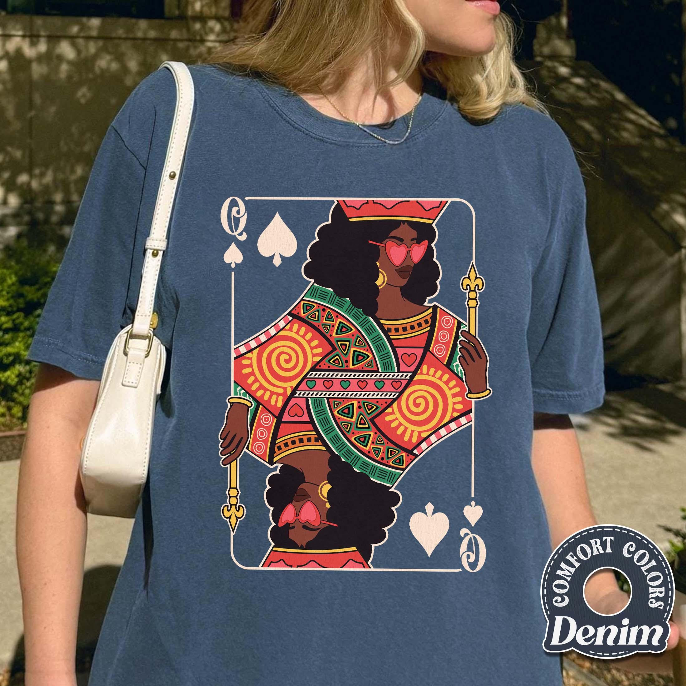 Queen of Spades Card T-Shirt – Black Woman Pride Graphic Tee