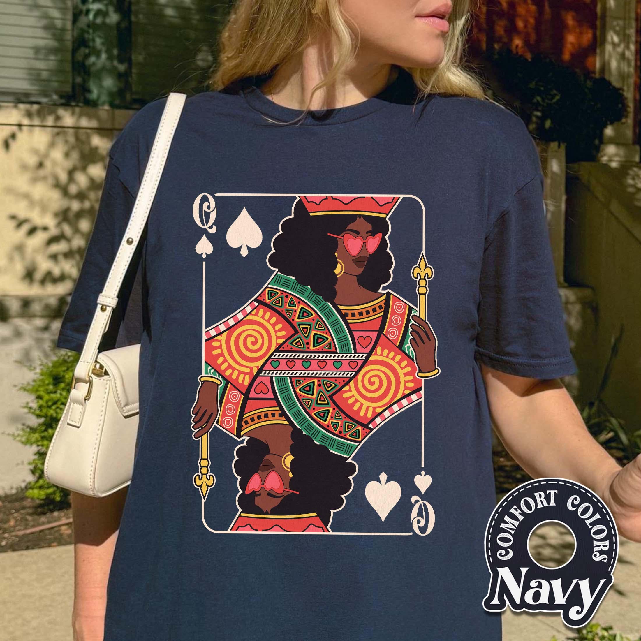 Queen of Spades Card T-Shirt – Black Woman Pride Graphic Tee