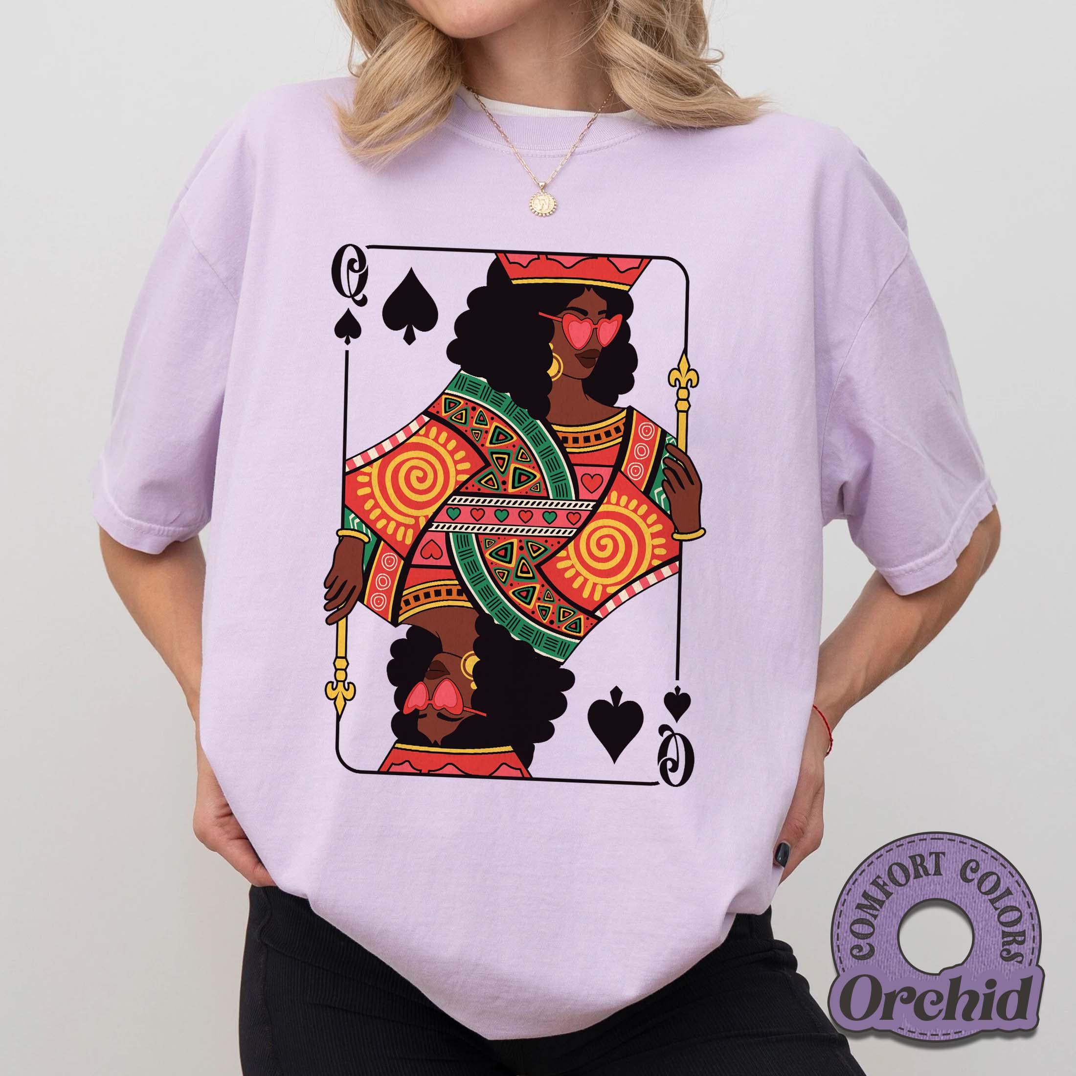 Queen of Spades Card T-Shirt – Black Woman Pride Graphic Tee