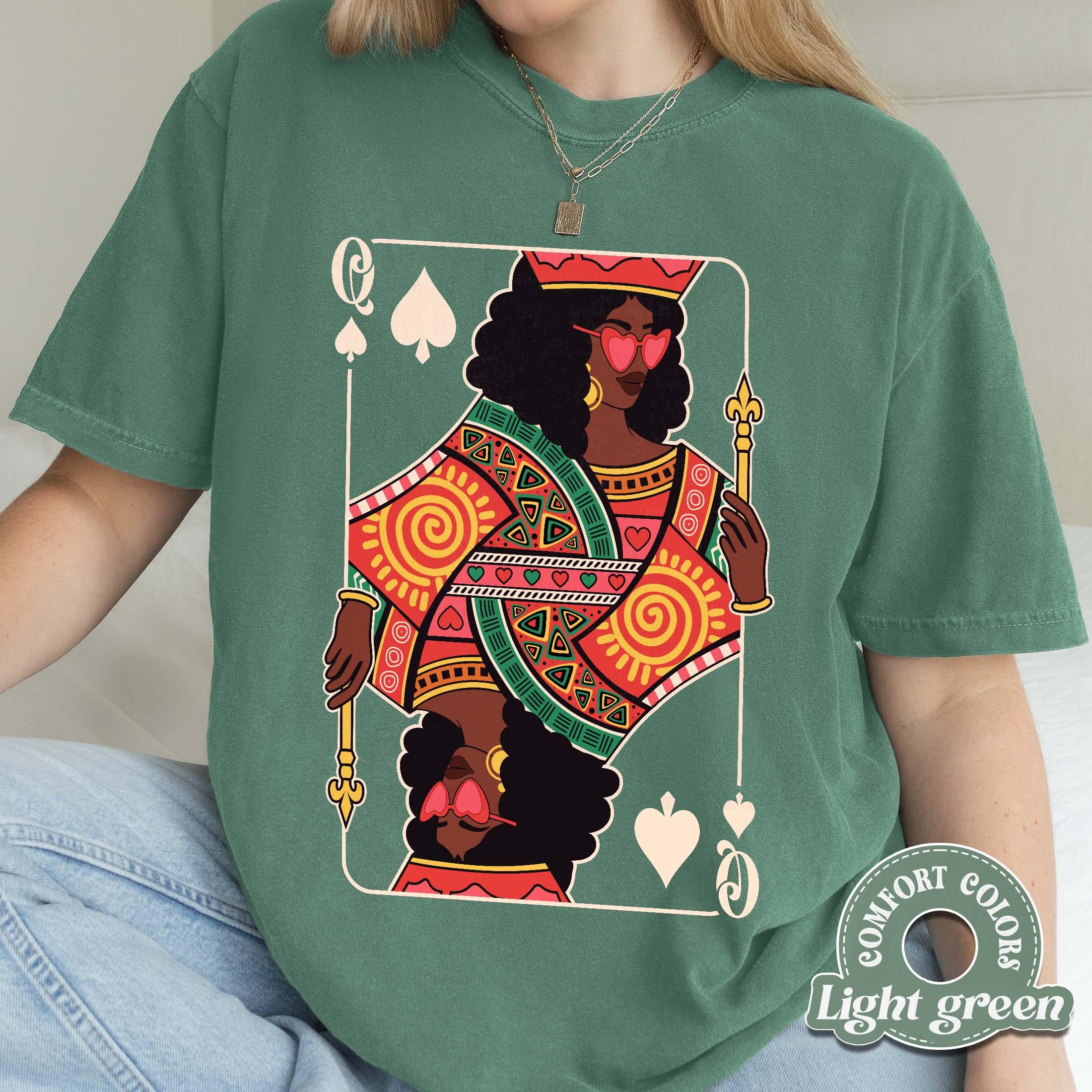 Queen of Spades Card T-Shirt – Black Woman Pride Graphic Tee