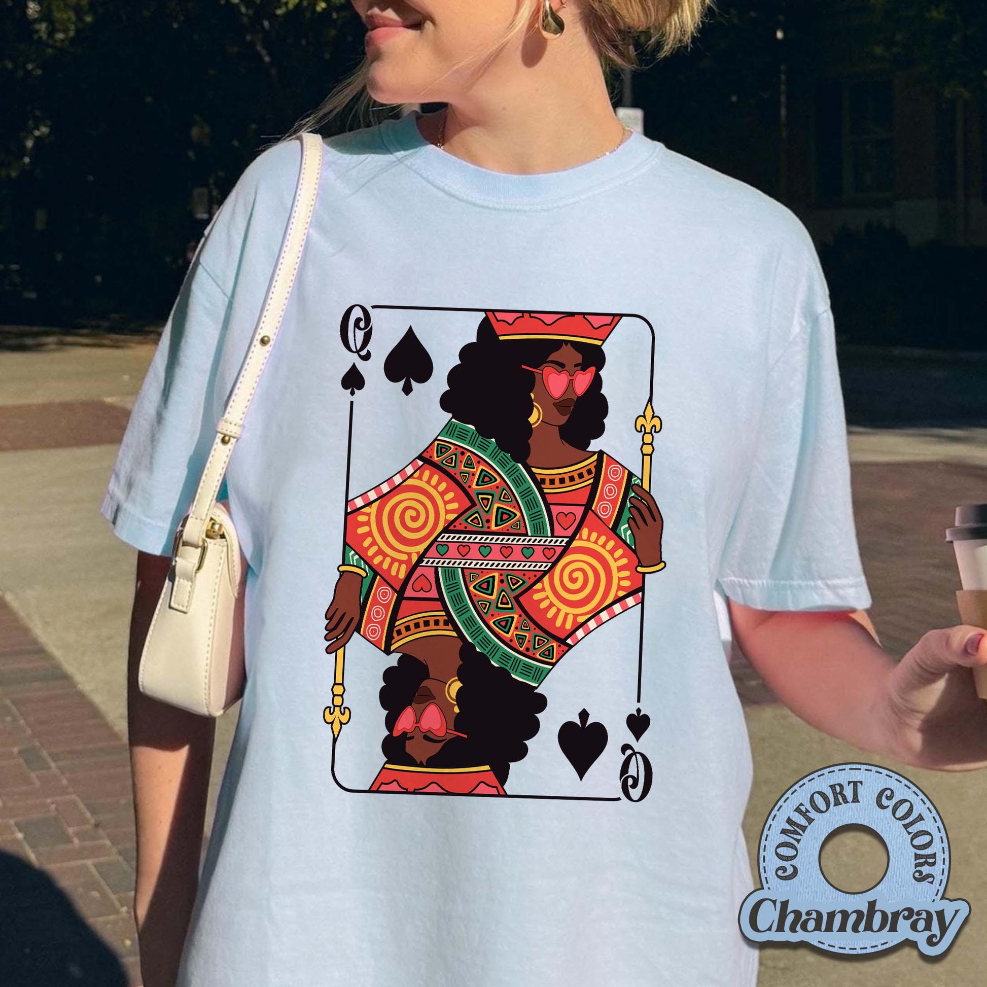 Queen of Spades Card T-Shirt – Black Woman Pride Graphic Tee