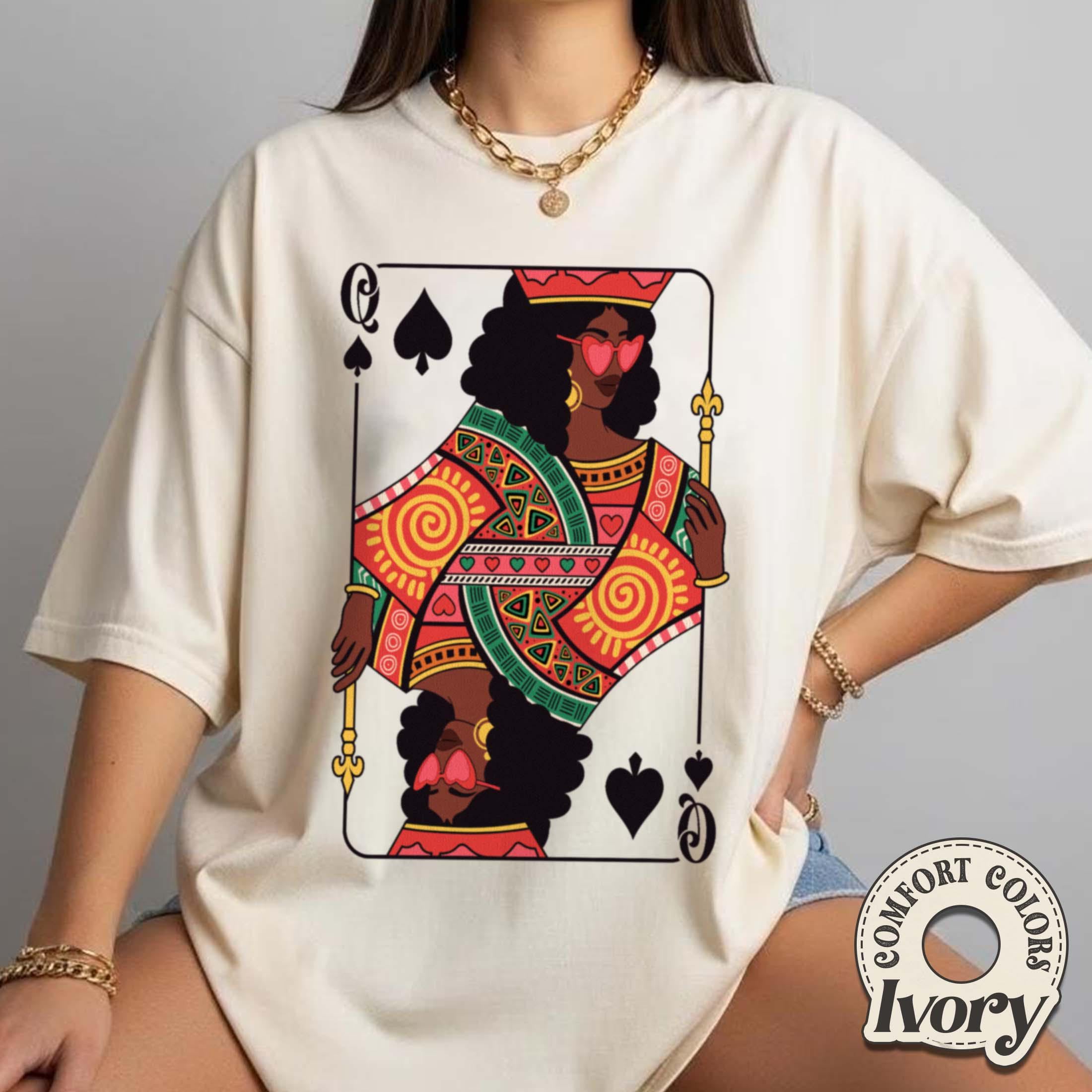 Queen of Spades Card T-Shirt – Black Woman Pride Graphic Tee