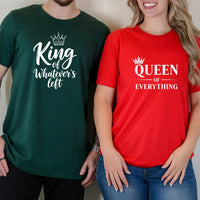 Queen Of Everything King Of Whatever's Left Funny Matching T-Shirts For Couples