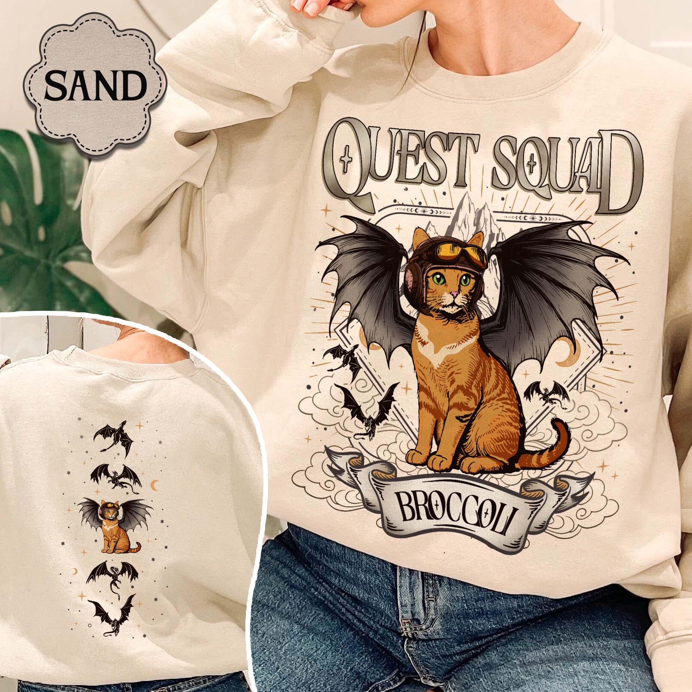 Quest Squad Broccoli Sweatshirt – Onyx Storm Inspired Shirt, Xaden Riorson Dragon Rider Romantasy Bookish Tee