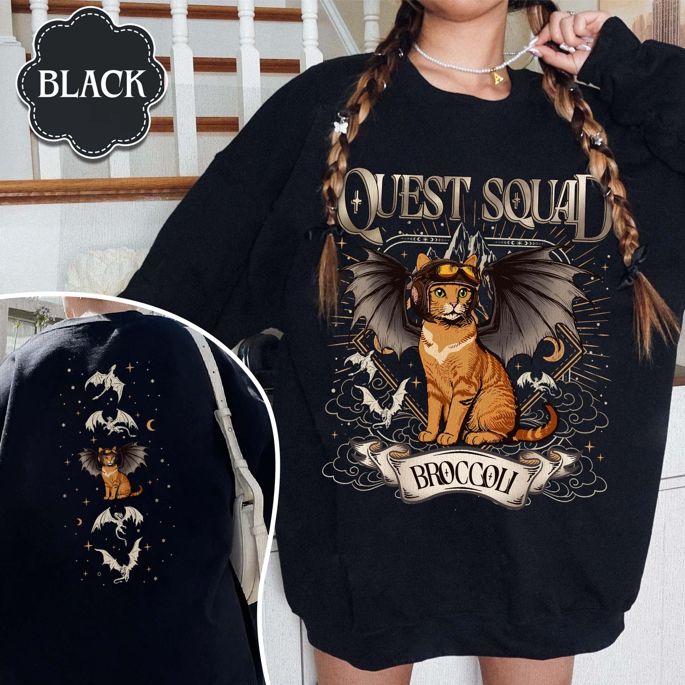 Quest Squad Broccoli Sweatshirt – Onyx Storm Inspired Shirt, Xaden Riorson Dragon Rider Romantasy Bookish Tee