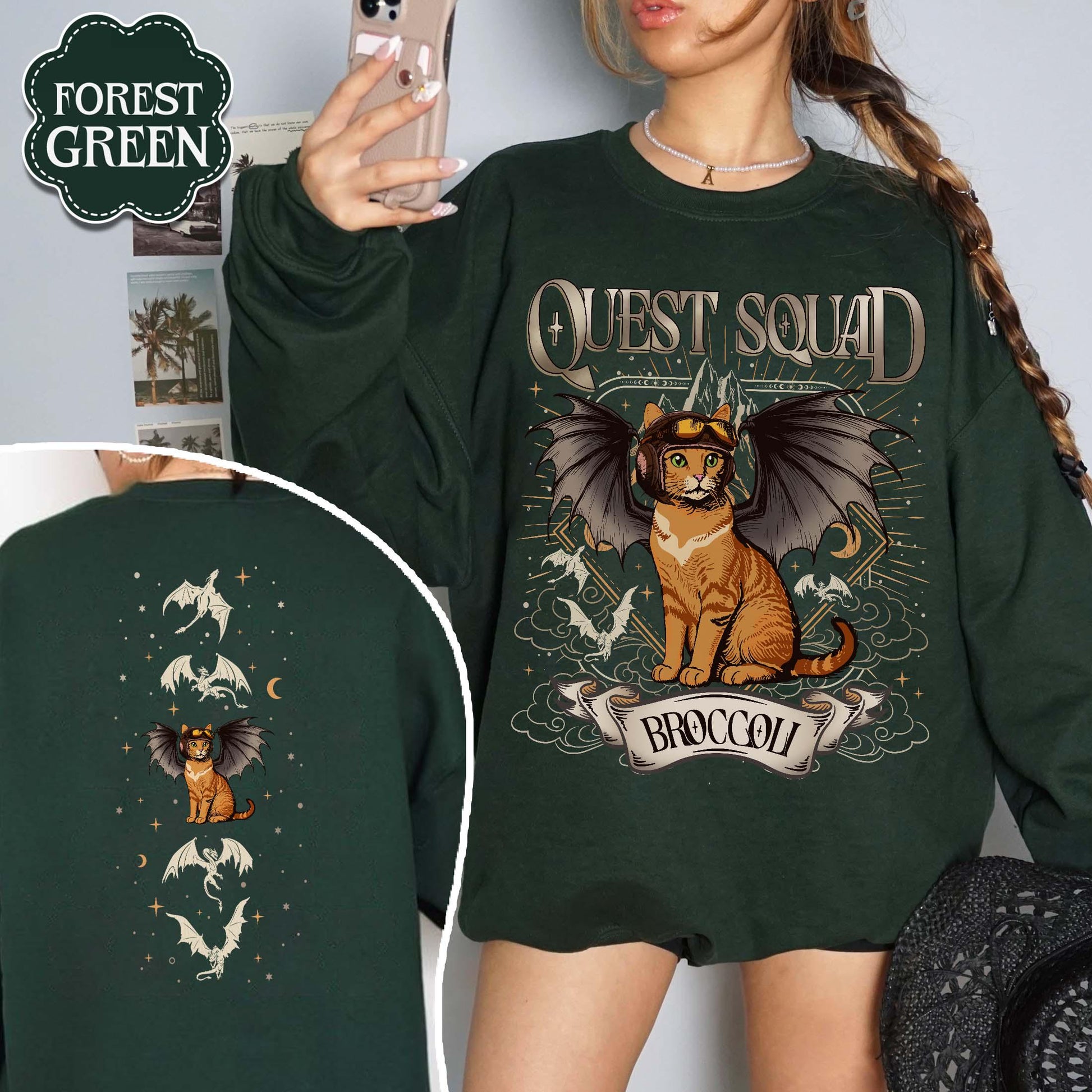 Quest Squad Broccoli Sweatshirt – Onyx Storm Inspired Shirt, Xaden Riorson Dragon Rider Romantasy Bookish Tee