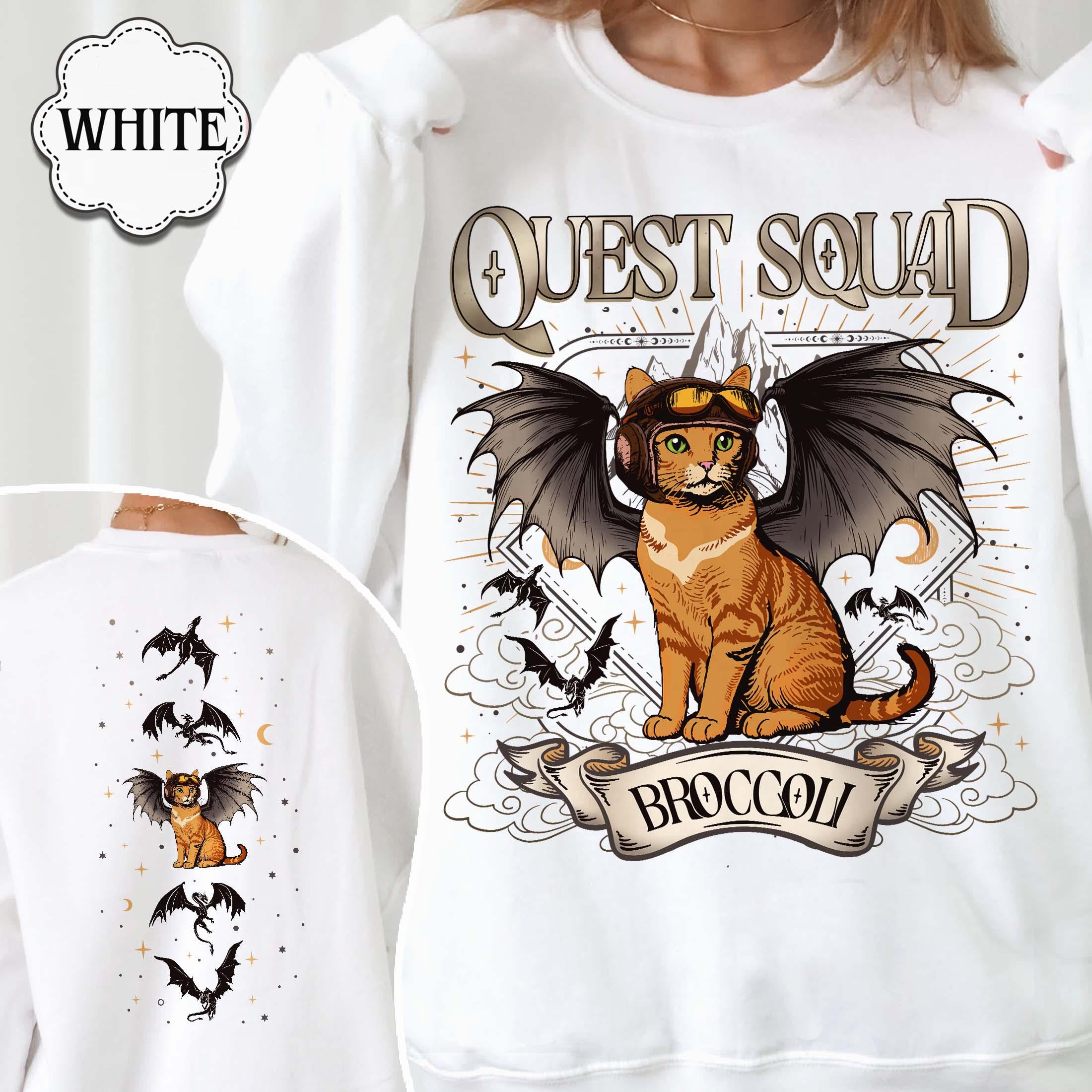 Quest Squad Broccoli Sweatshirt – Onyx Storm Inspired Shirt, Xaden Riorson Dragon Rider Romantasy Bookish Tee