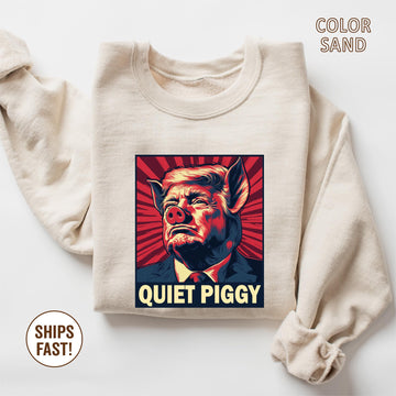Funny Quiet Piggy Shirt – Satirical Humor Graphic T-Shirt