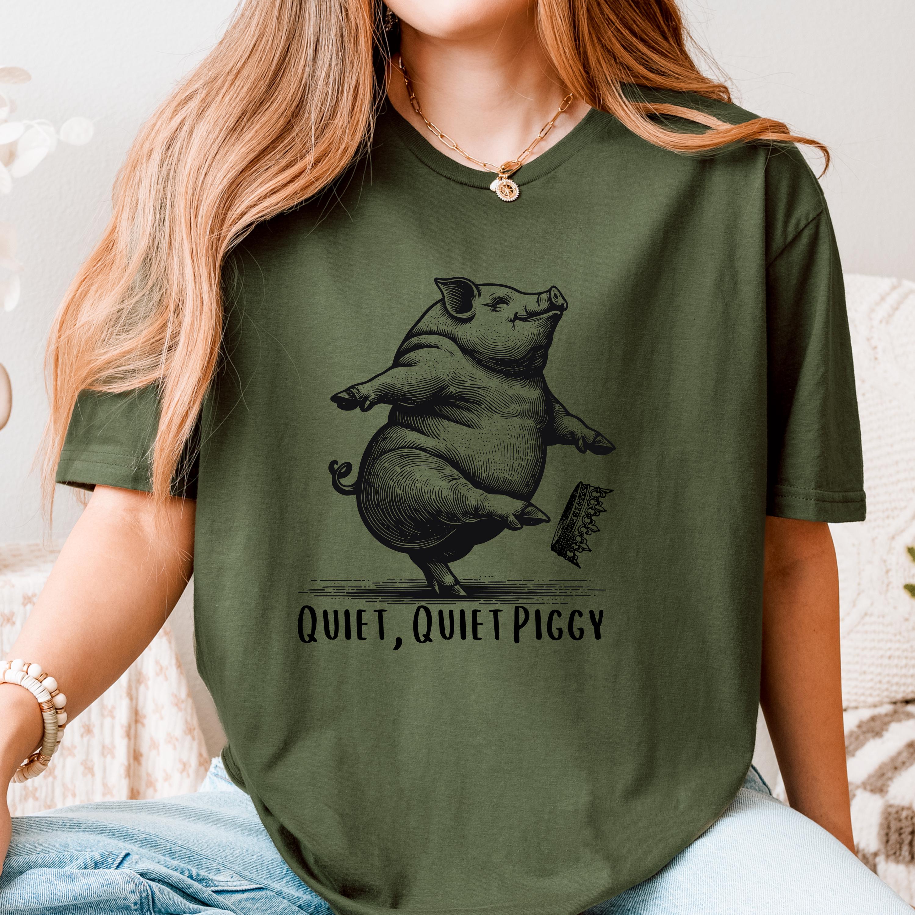 Quiet Piggy T-Shirt – Funny Satirical Political Parody Graphic Tee