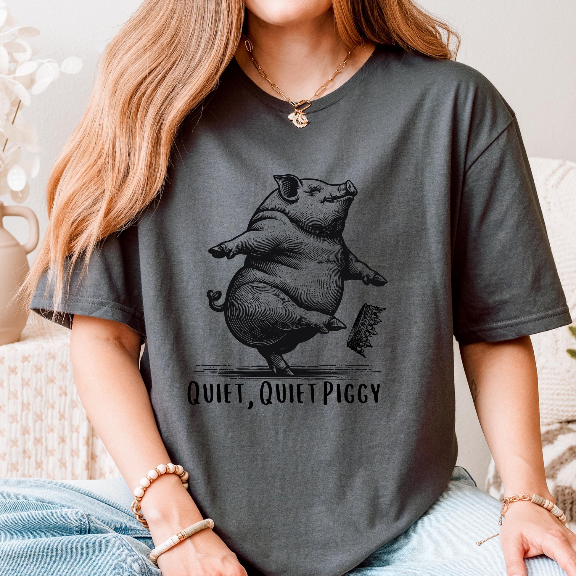 Quiet Piggy T-Shirt – Funny Satirical Political Parody Graphic Tee