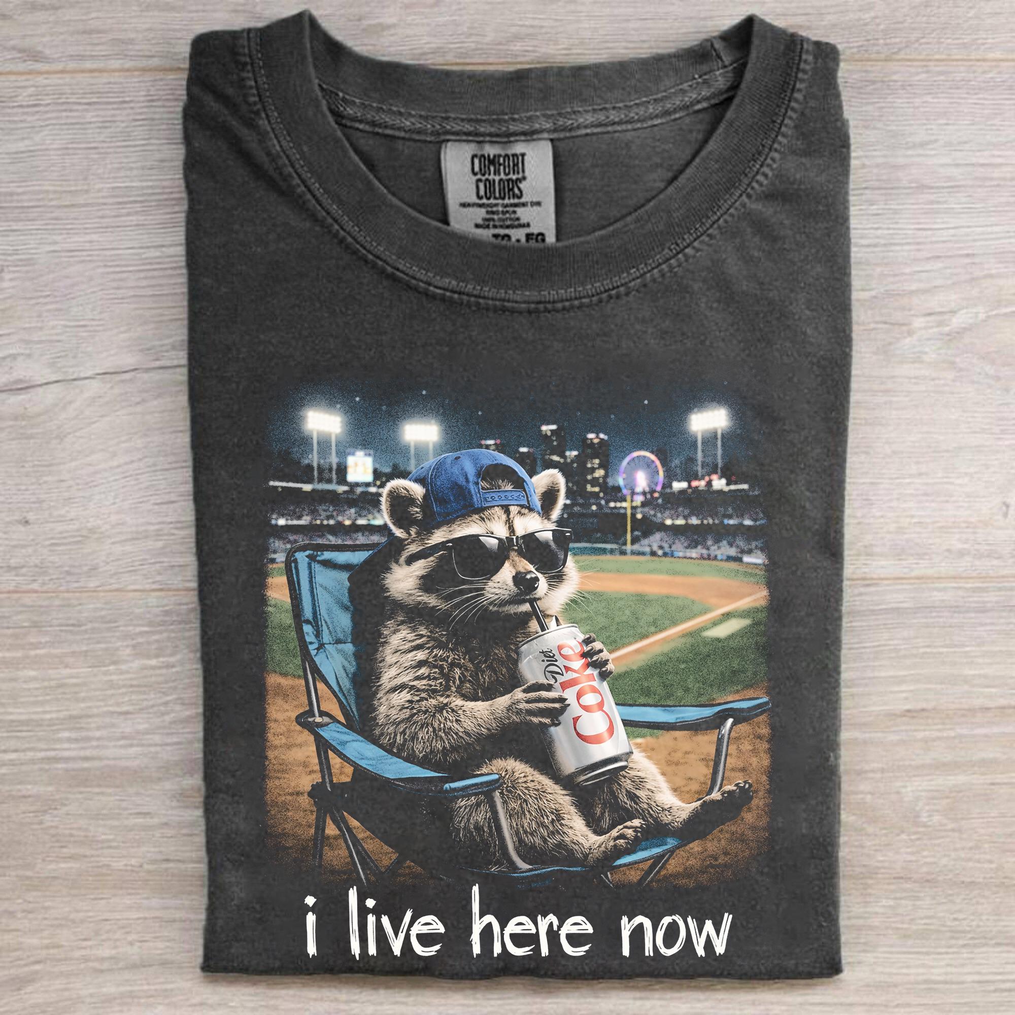 Raccoon Drinking Soda Funny T-Shirt – Cute Animal Lover Graphic Tee