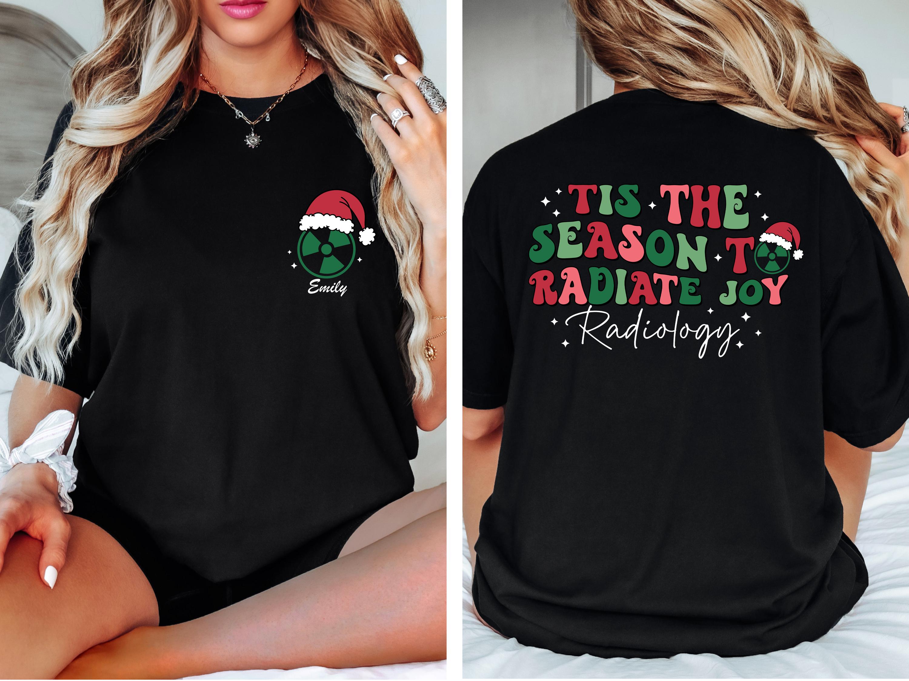 Custom Name Radiology Christmas T-Shirt – RAD Tech Xmas Gift, Double-Sided Design