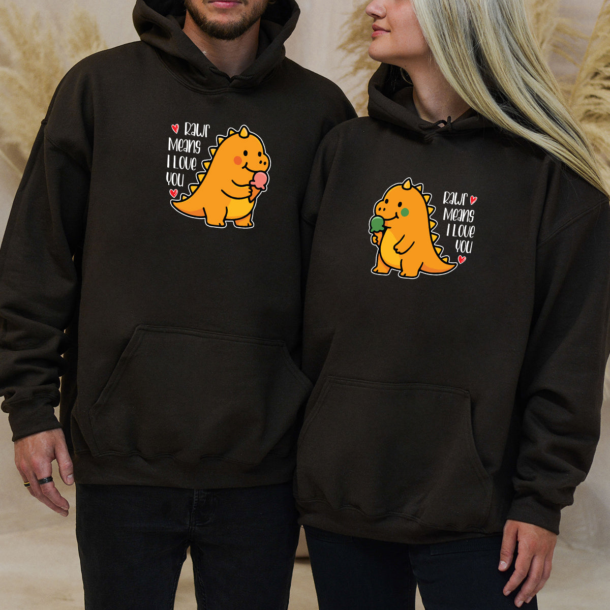 Rawr Love Matching Hoodies For Couples
