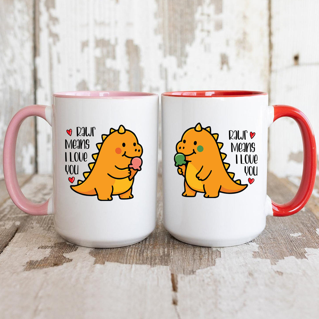 Rawr Love Matching Mugs For Couples