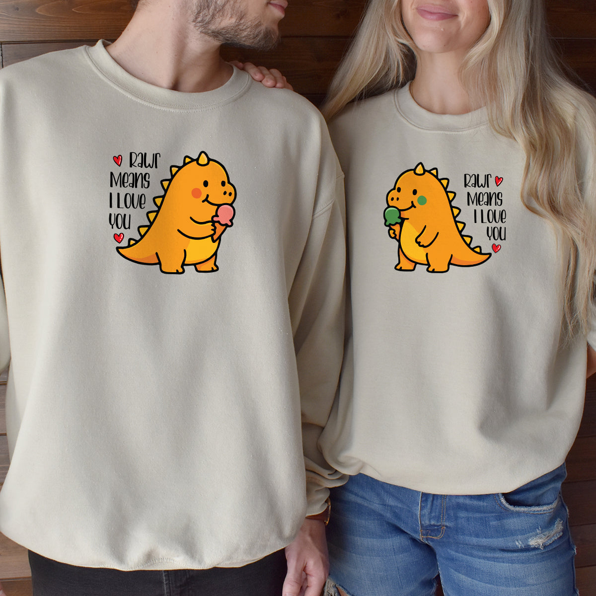 Rawr Love Matching Hoodies For Couples