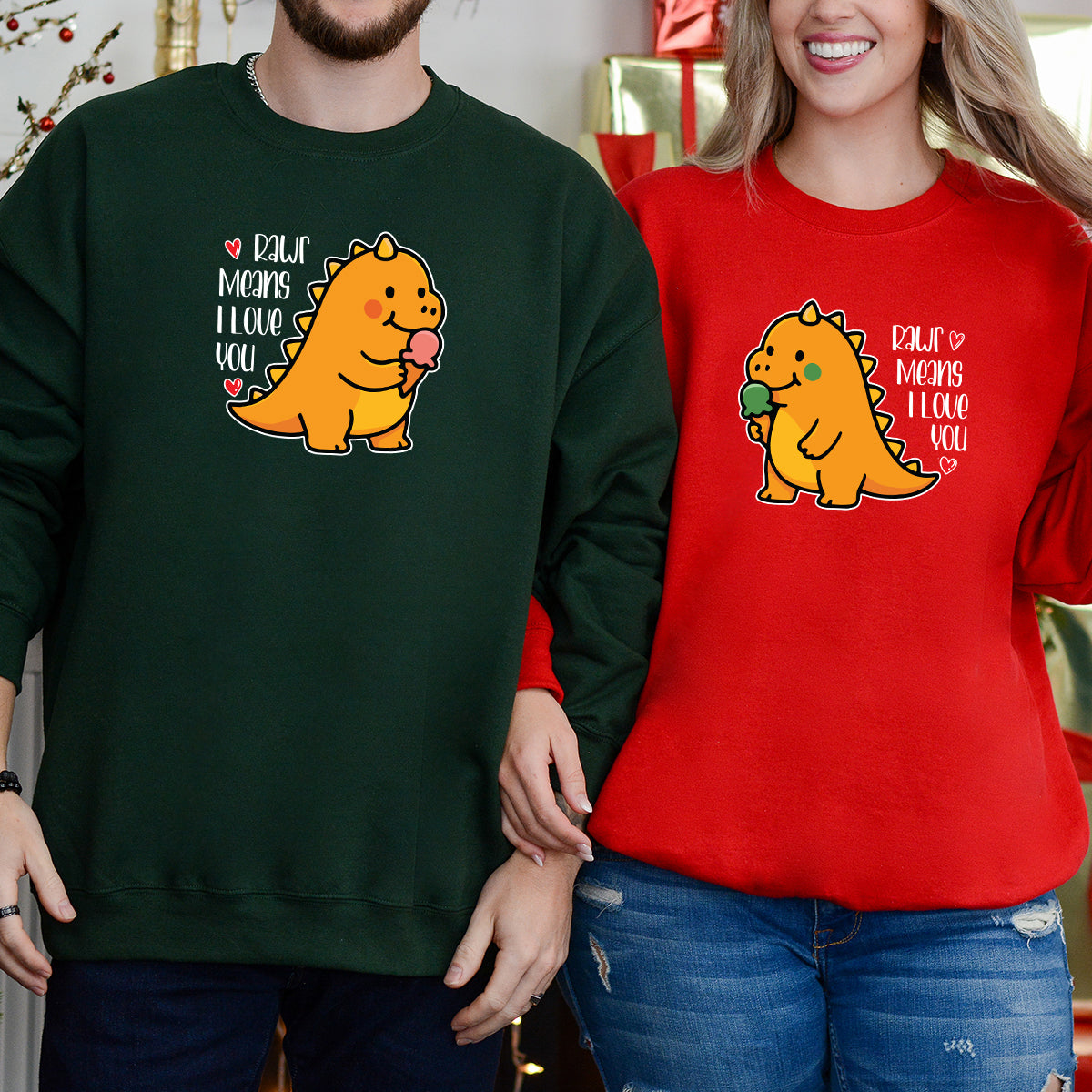 Rawr Love Matching Hoodies For Couples