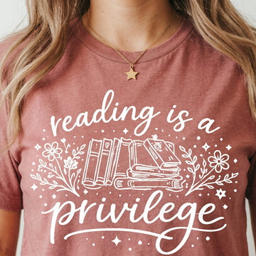 Reading Is a Privilege Graphic T-Shirt - Book Humor Tee Book Lover Gift