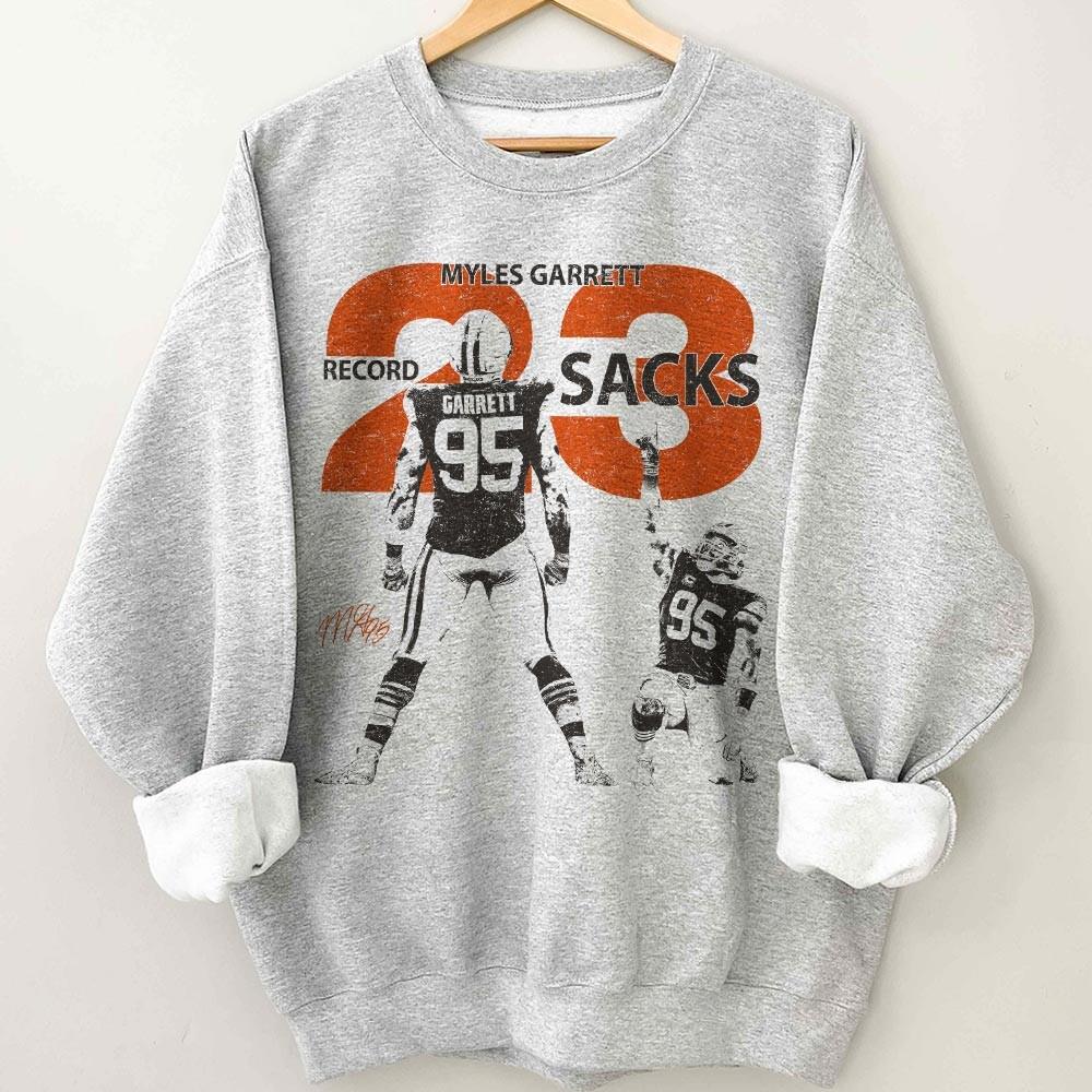 Record Garrett 23 Sack Season Football T-Shirt – Vintage Defensive Graphic Tee