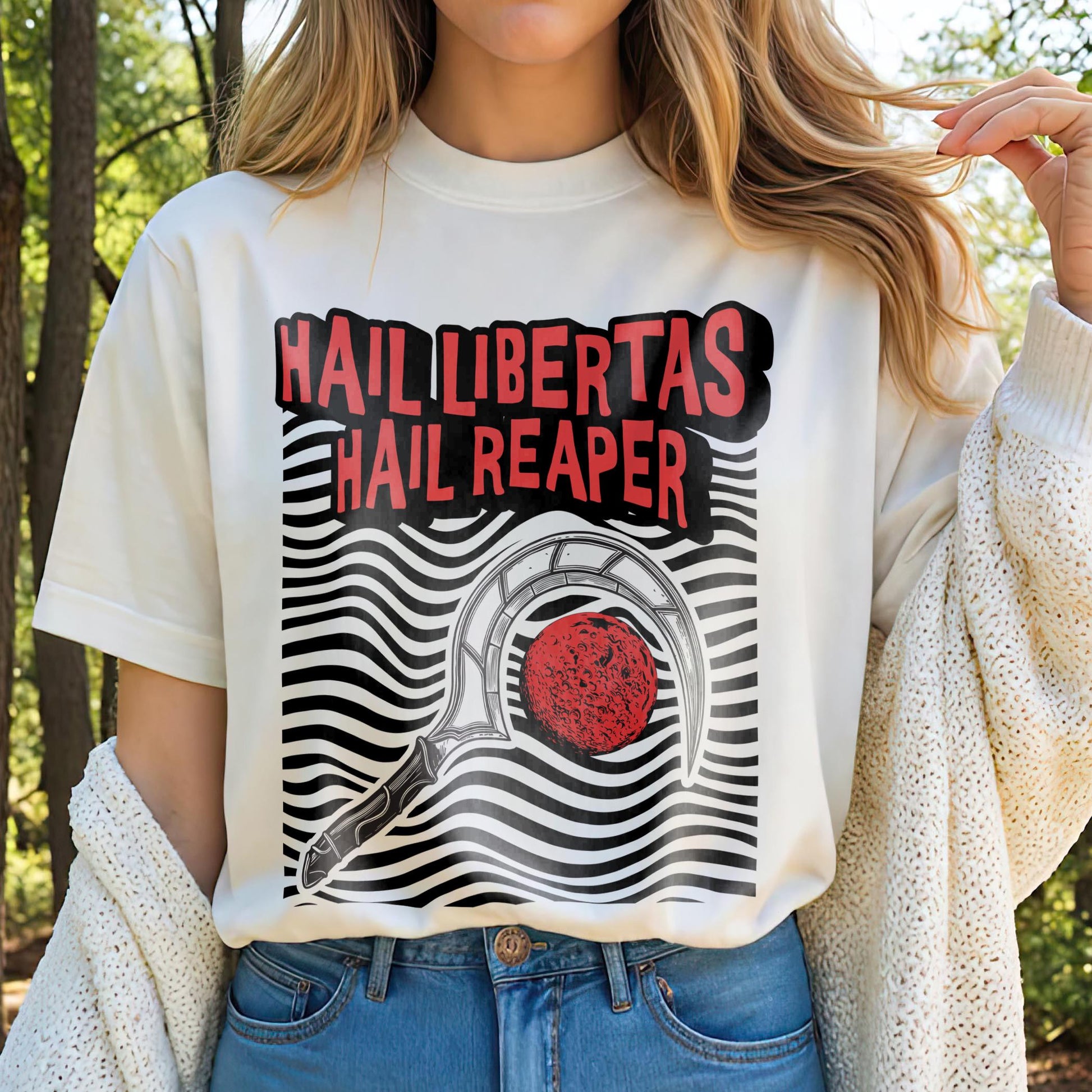 Vintage Hail Libertas T-Shirt – Retro Reaper Inspired Sci-Fi Fan Graphic Tee