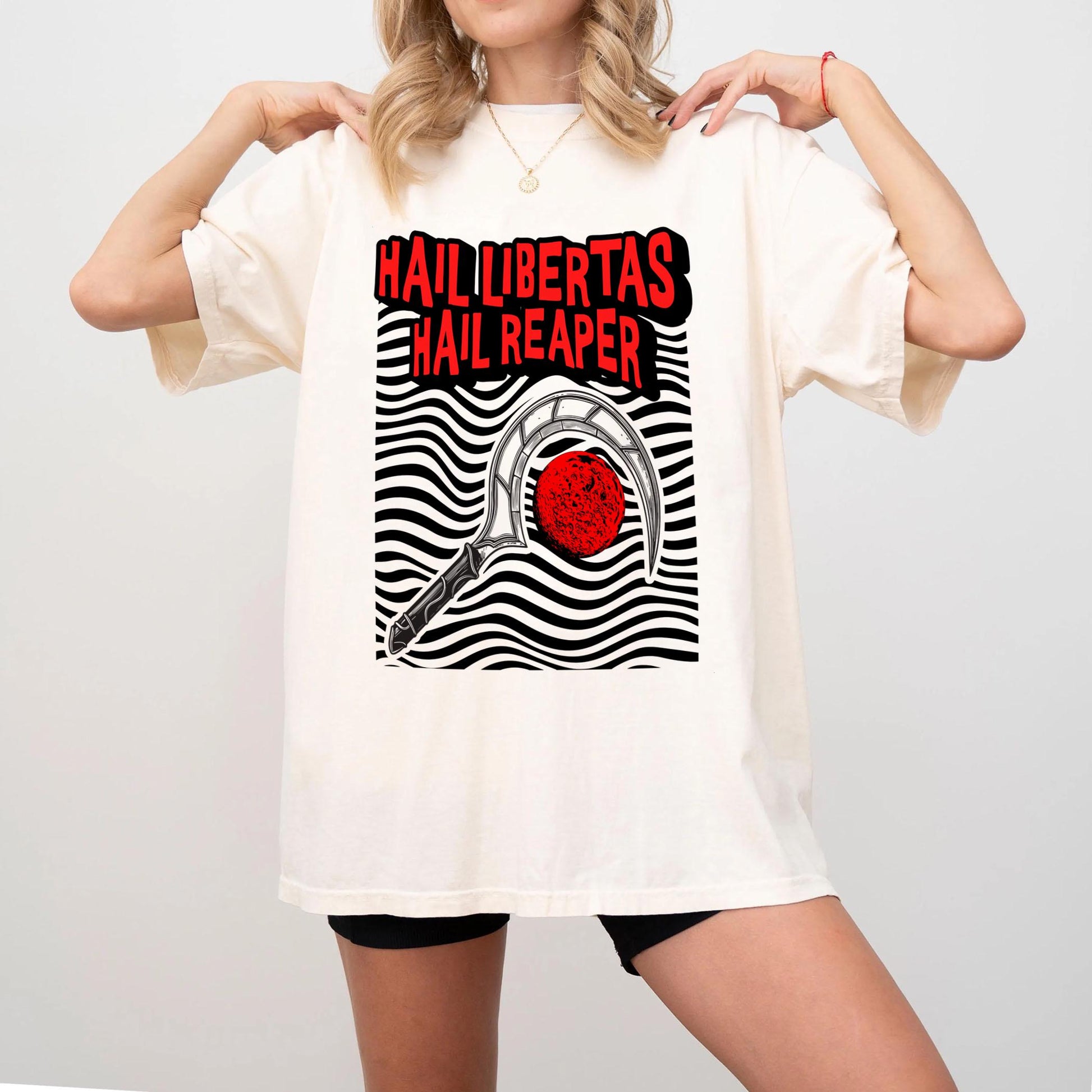 Vintage Hail Libertas T-Shirt – Retro Reaper Inspired Sci-Fi Fan Graphic Tee