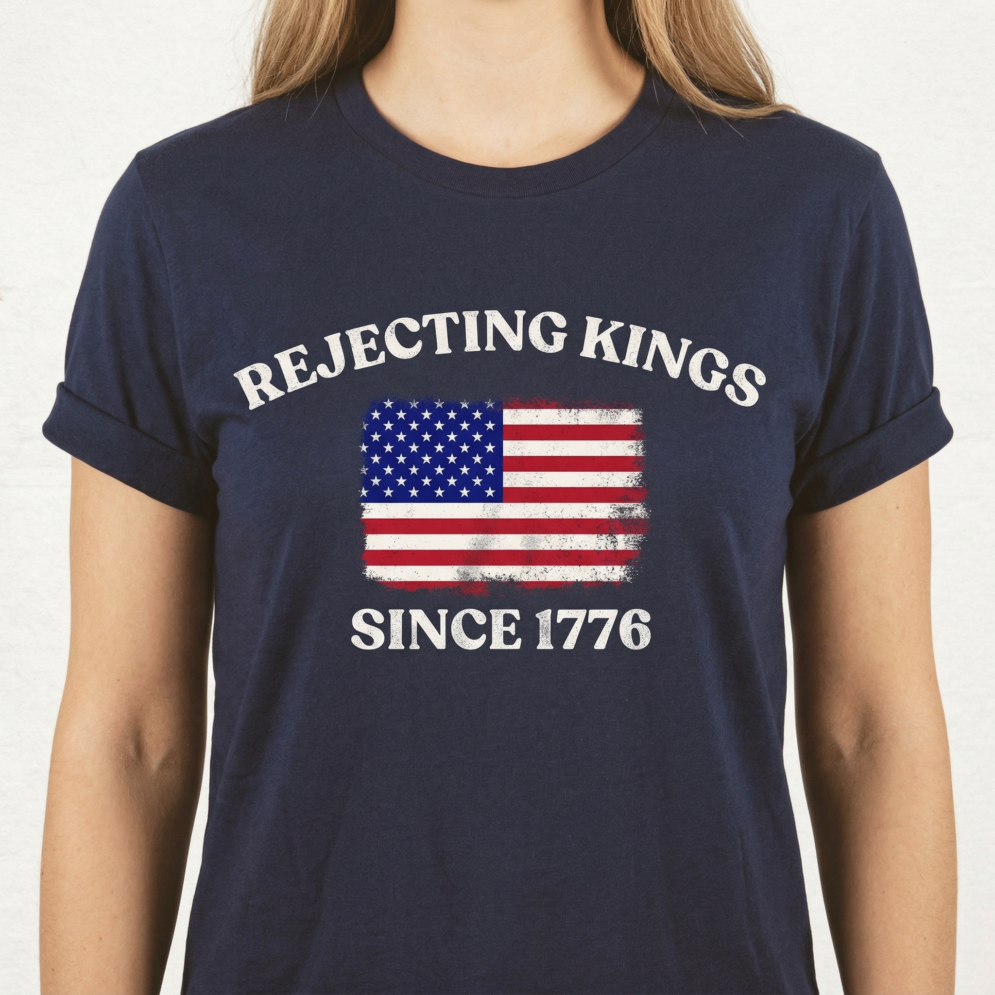 Rejecting Kings Since 1776 V-Neck Shirt – Pro Democracy Anti Authoritarian Graphic Tee