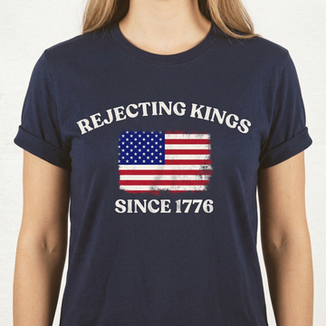 Rejecting Kings Since 1776 V-Neck Shirt – Pro Democracy Anti Authoritarian Graphic Tee