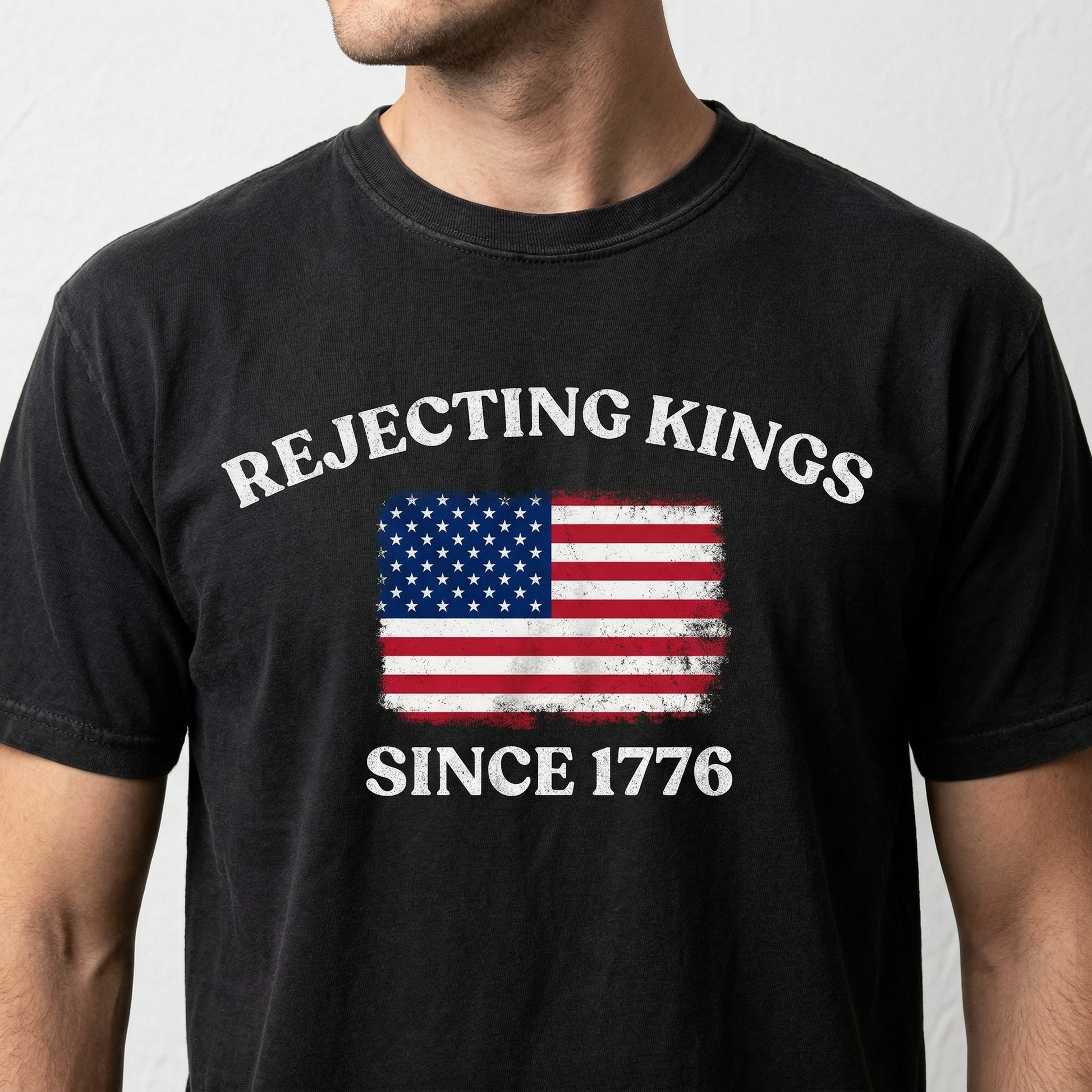 Rejecting Kings Since 1776 V-Neck Shirt – Pro Democracy Anti Authoritarian Graphic Tee