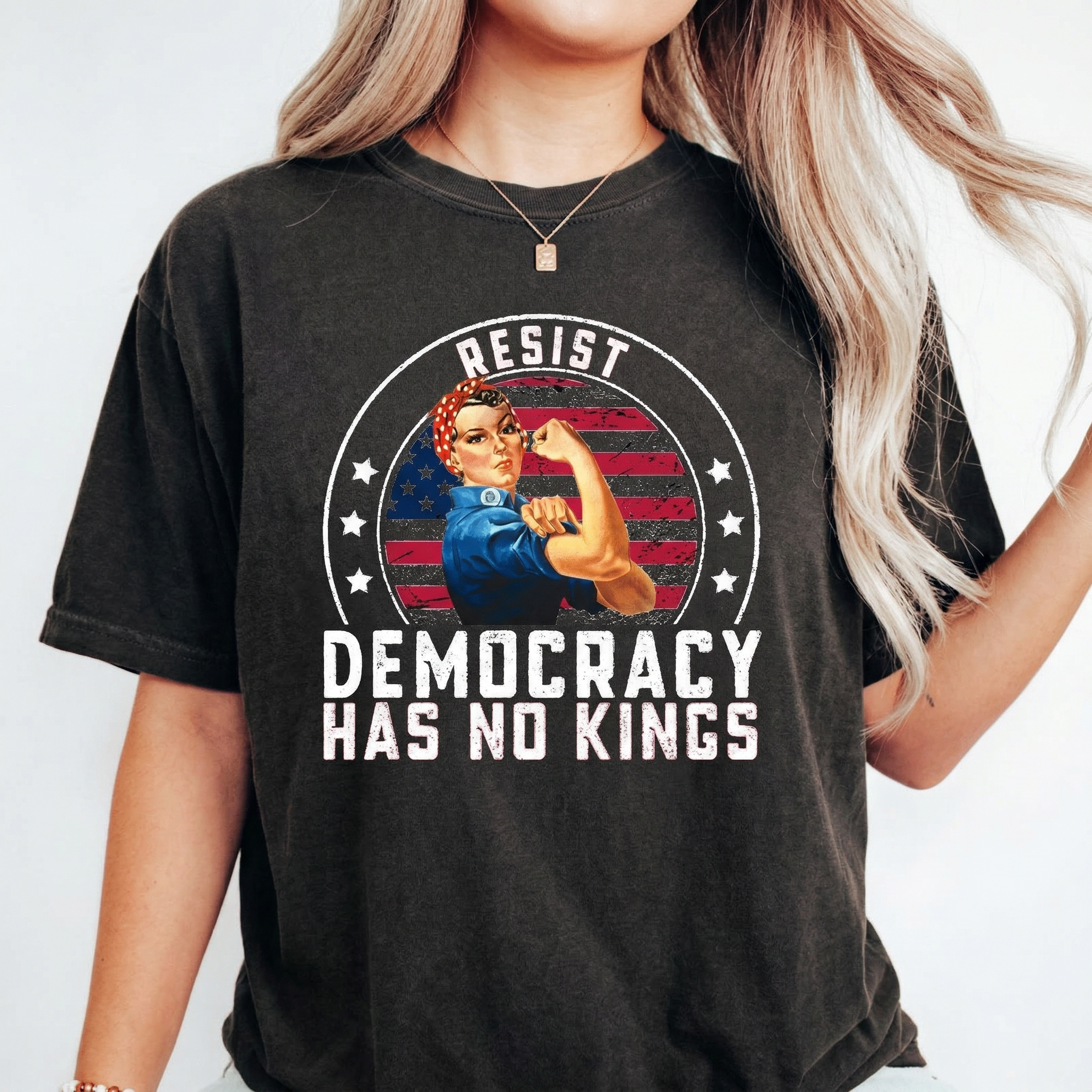 Resist Democracy Has No Kings T-Shirt – Patriotic Political Graphic Tee