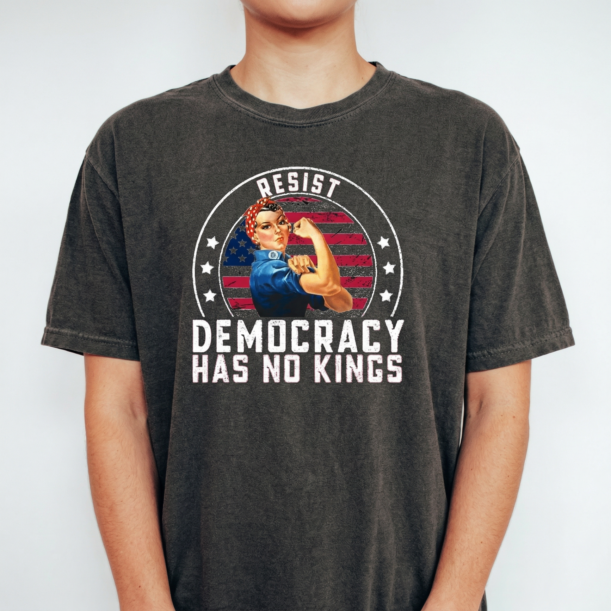 Resist Democracy Has No Kings T-Shirt – Patriotic Political Graphic Tee